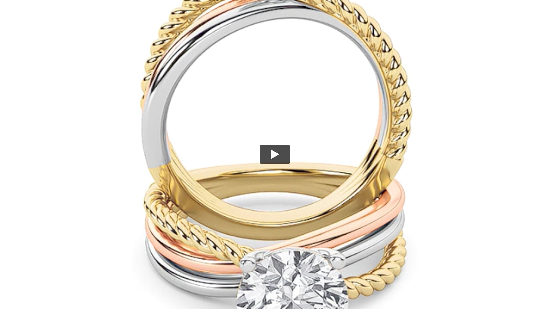 Round Lab Diamond Tri Color Solitaire Fancy Ring product-video preview