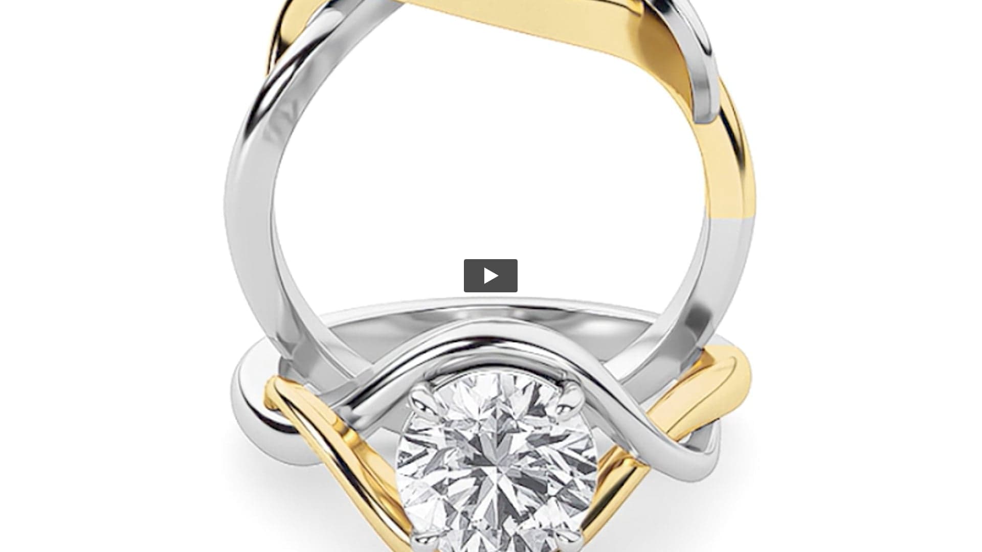 Round Lab Diamond TwoTone Know Solitaire Engagement Ring product-video preview