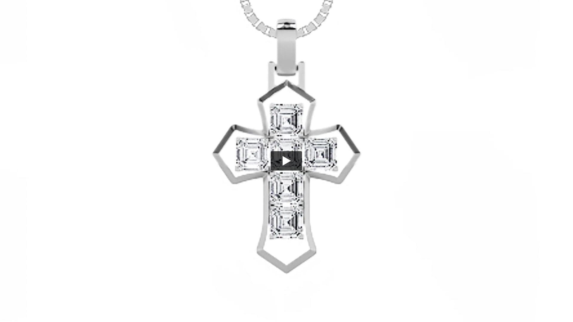 Asscher Lab Diamond Cross Pendant product-video preview