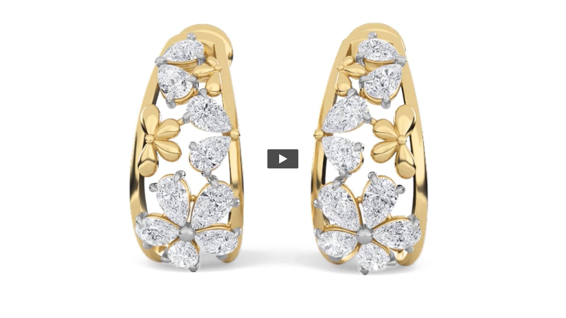Pear Lab Diamond Fancy Flower Earrings · Design 1478 product-video preview
