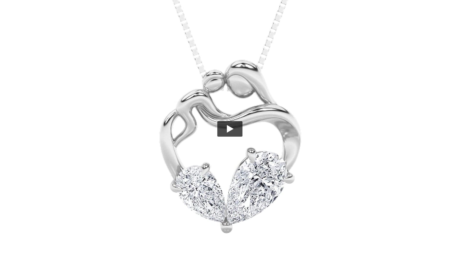 Pear Lab Diamond Mother& Child Heart Pendant product-video preview