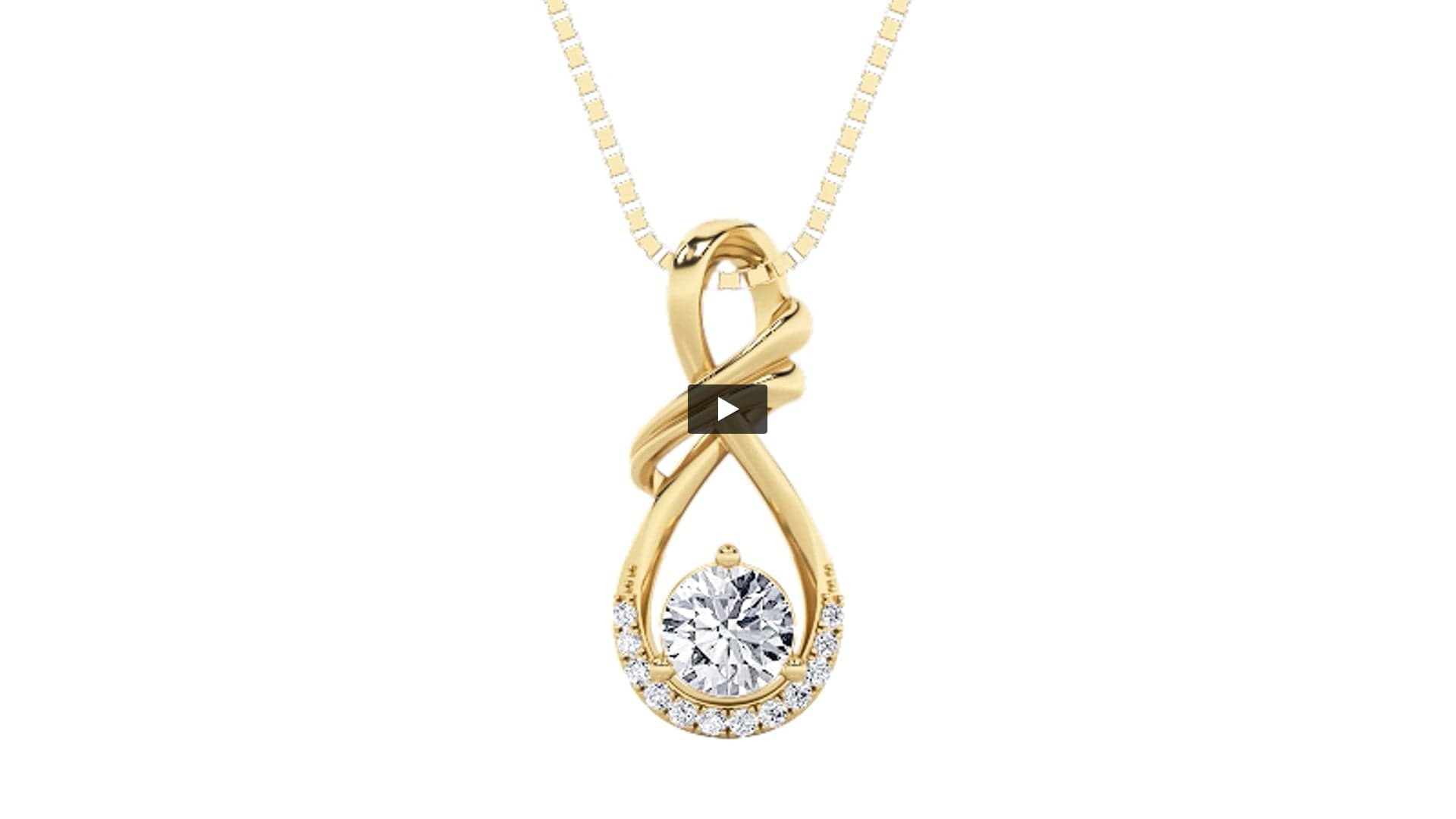 Round Lab Diamond Solitaire Pendant · Design 1528 product-video preview