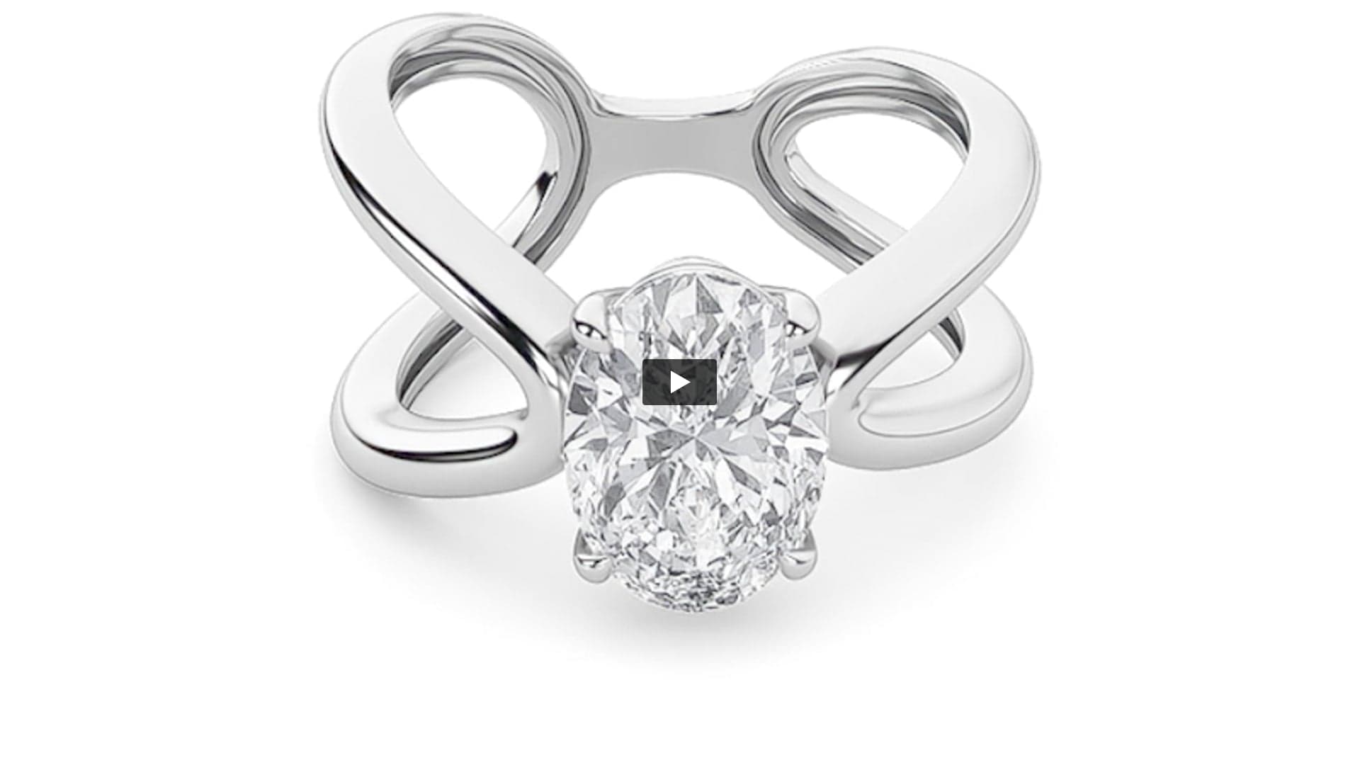 Oval Lab Diamond Criss Cross Fancy Solitaire Ring product-video preview