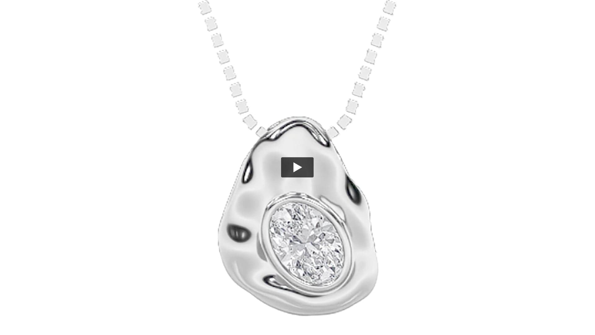 Oval Lab Diamond Organic Design Solitaire Pendant · Design 1535 product-video preview