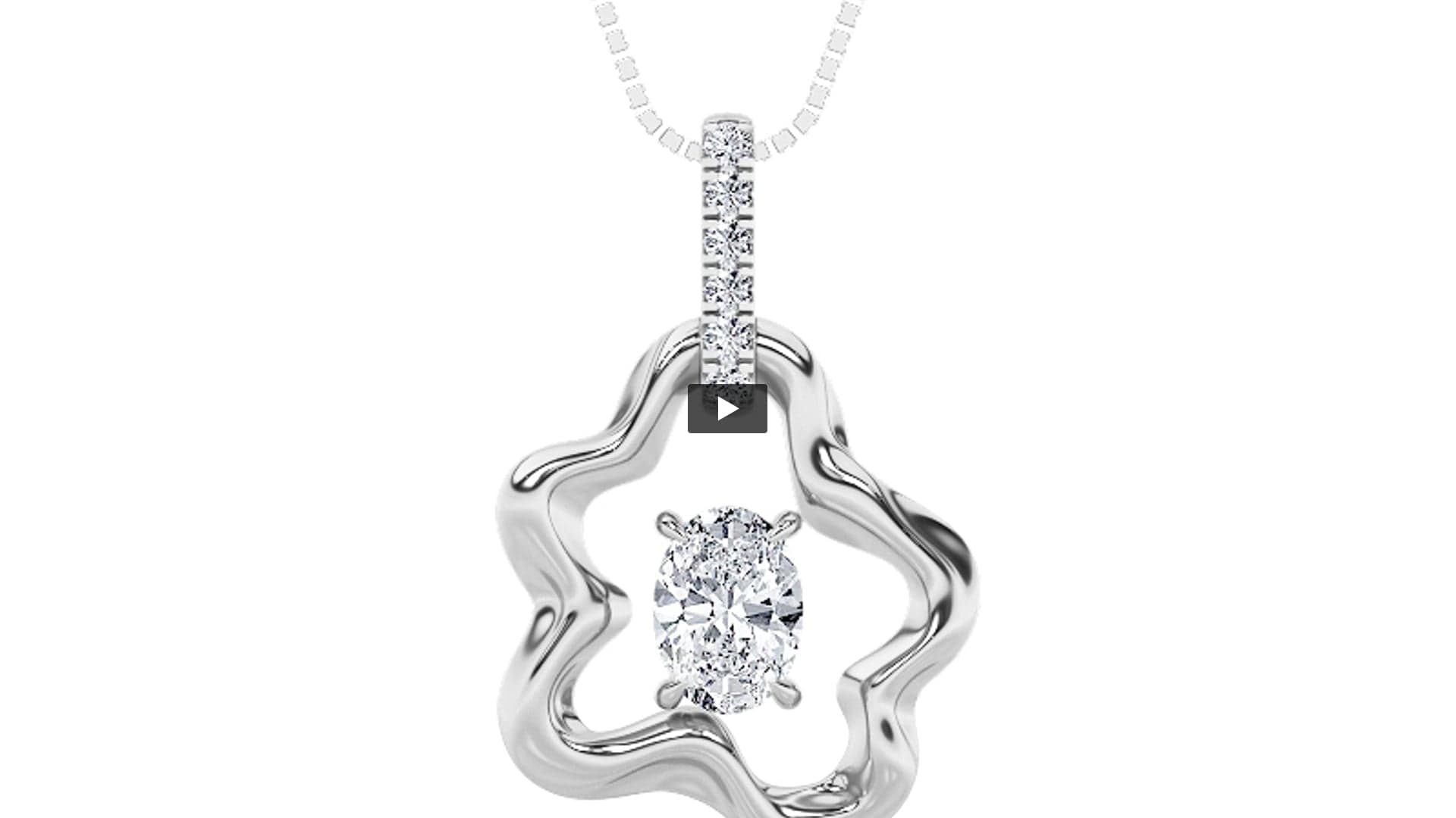 Oval Lab Diamond Organic Design Solitaire Pendant · Design 1537 product-video preview