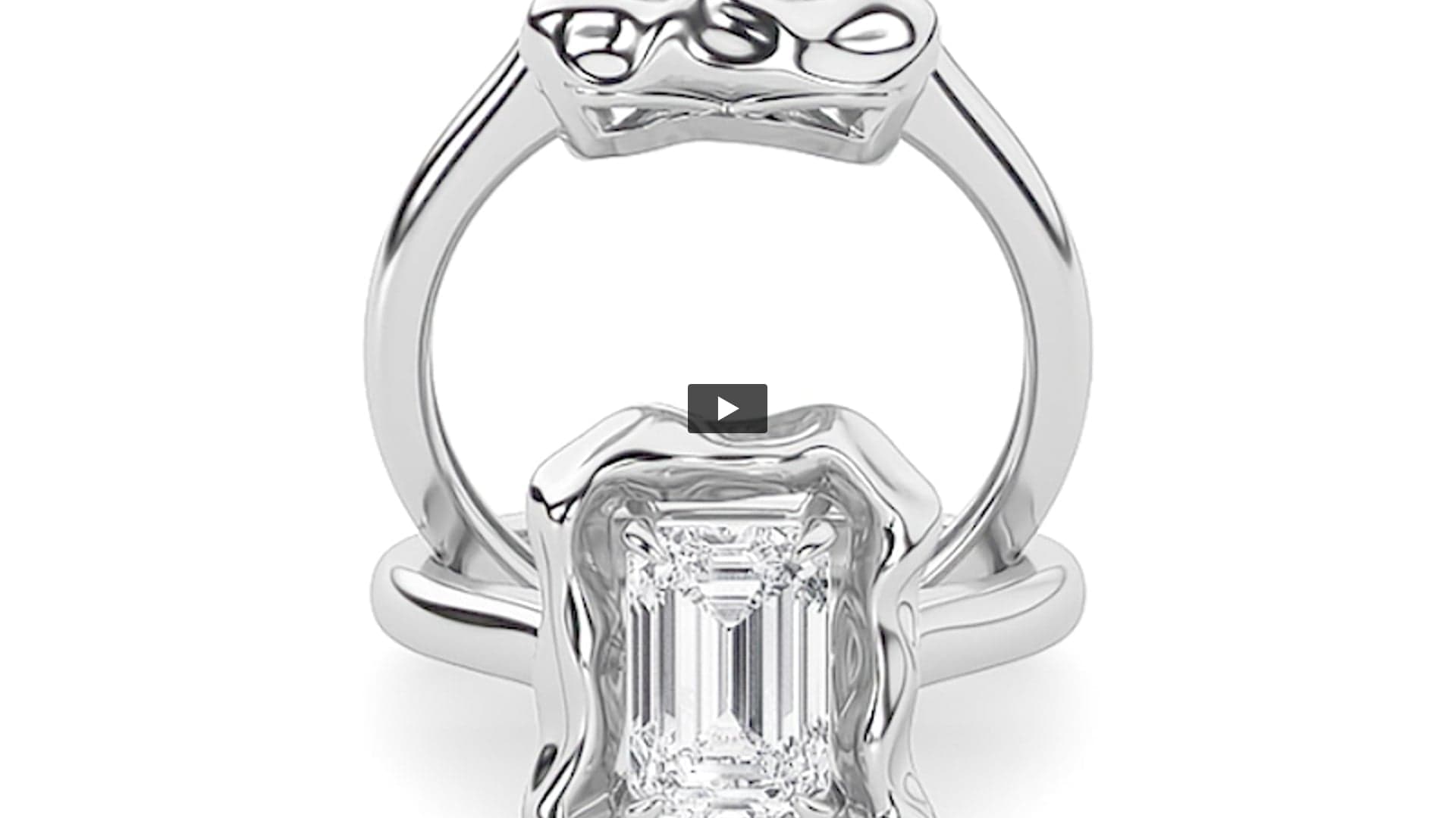 Emerald Lab Diamond Organic Design Solitaire Ring product-video preview