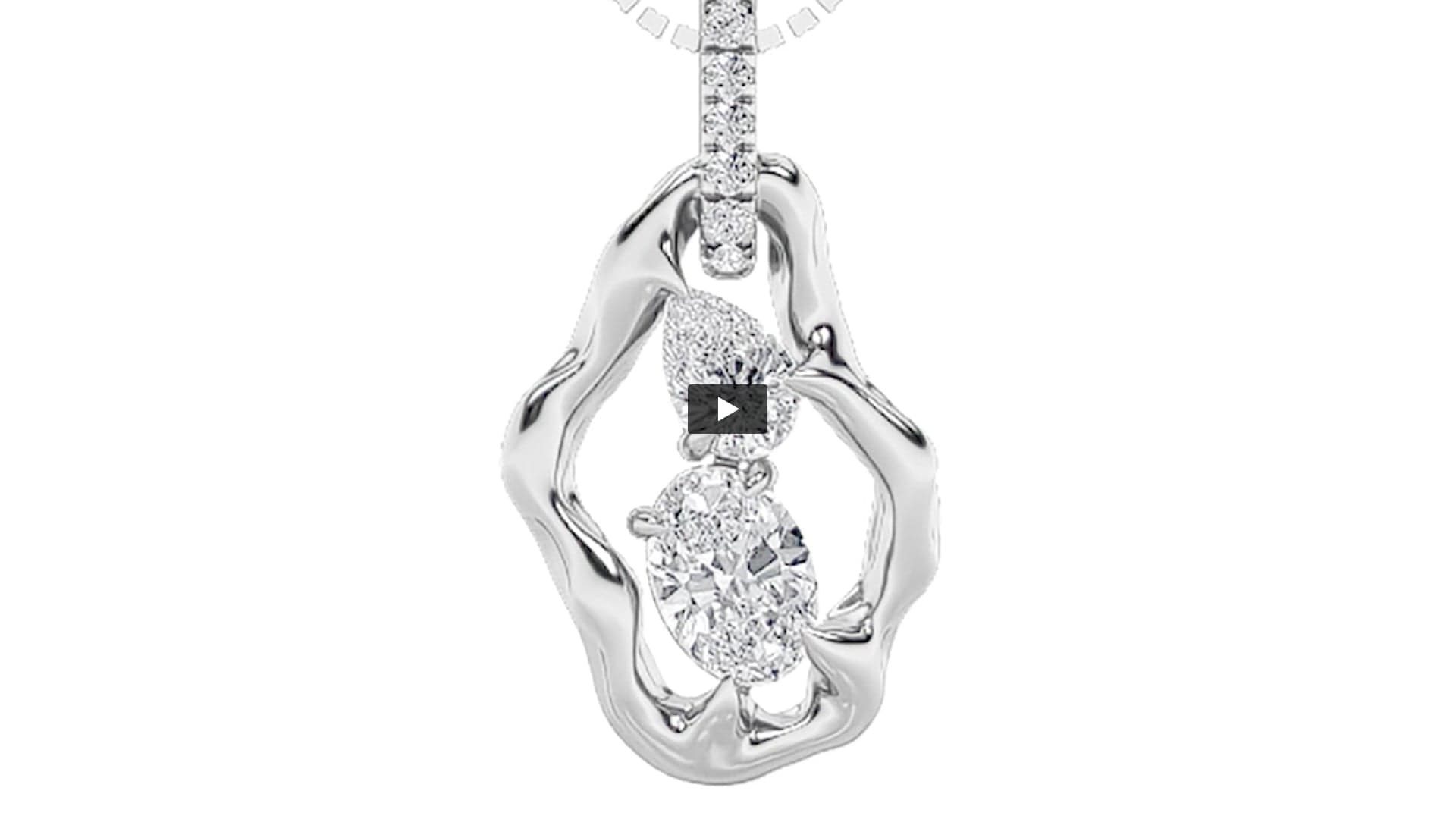 Oval Lab Diamond Organic Design Solitaire Pendant · Design 1539 product-video preview