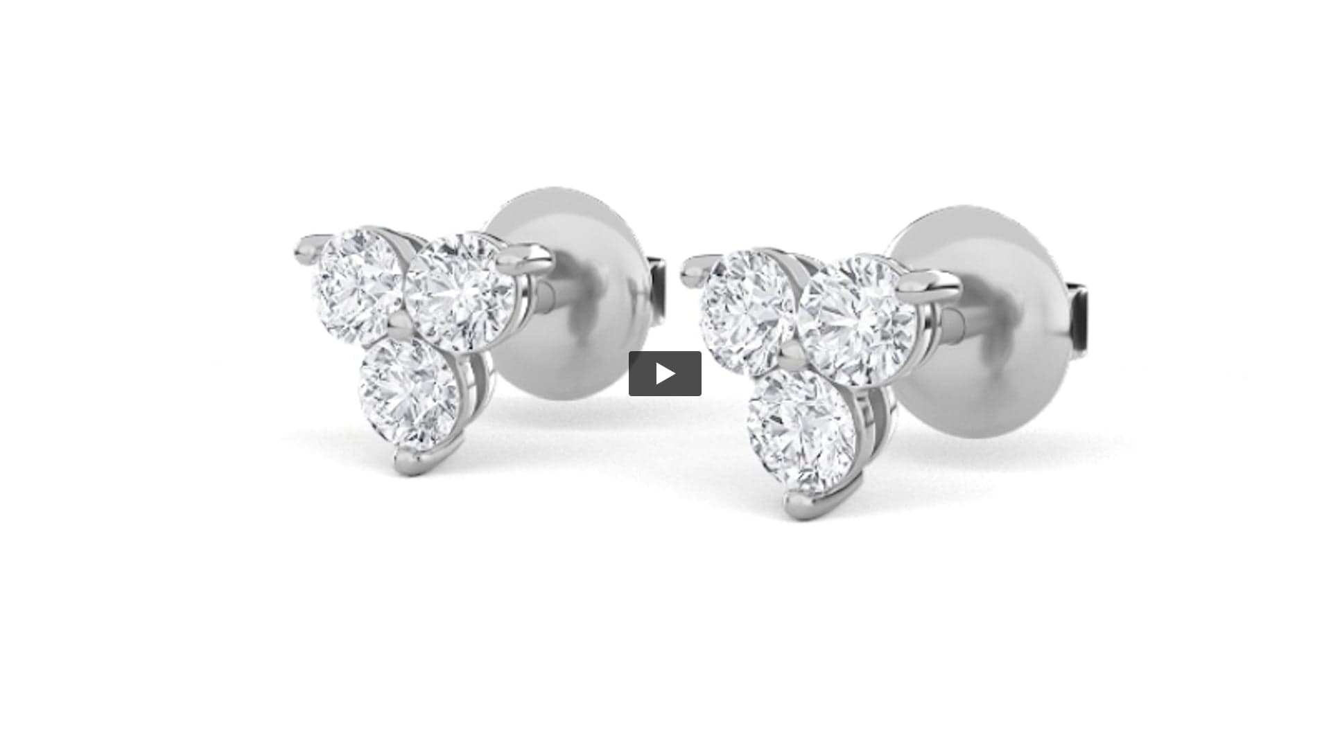 Round Lab Diamond Three Stone Earrings product-video preview