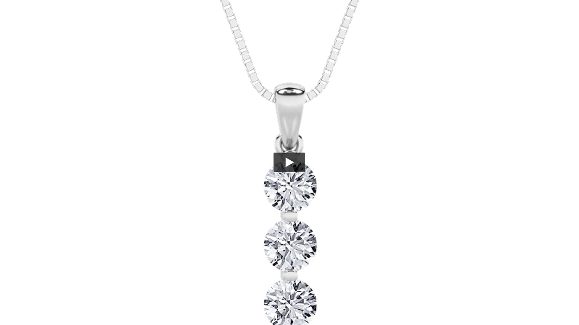 Round Lab Diamond ThreeStone Pendant · Design 1549 product-video preview