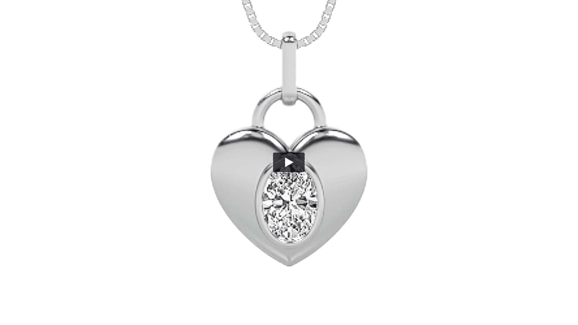 Oval Lab Diamond Heart Pendant · Design 1575 product-video preview