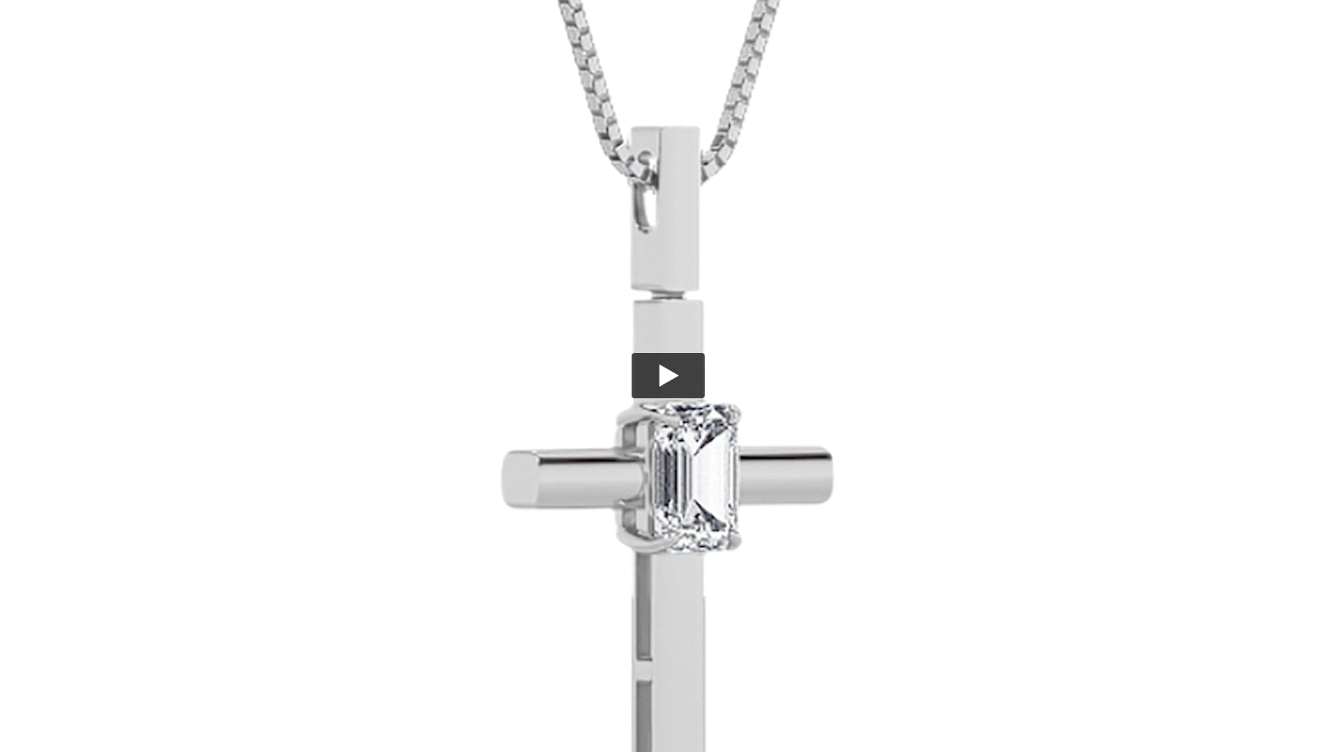Emerald Lab Diamond Cross Pendant · Design 1582 product-video preview