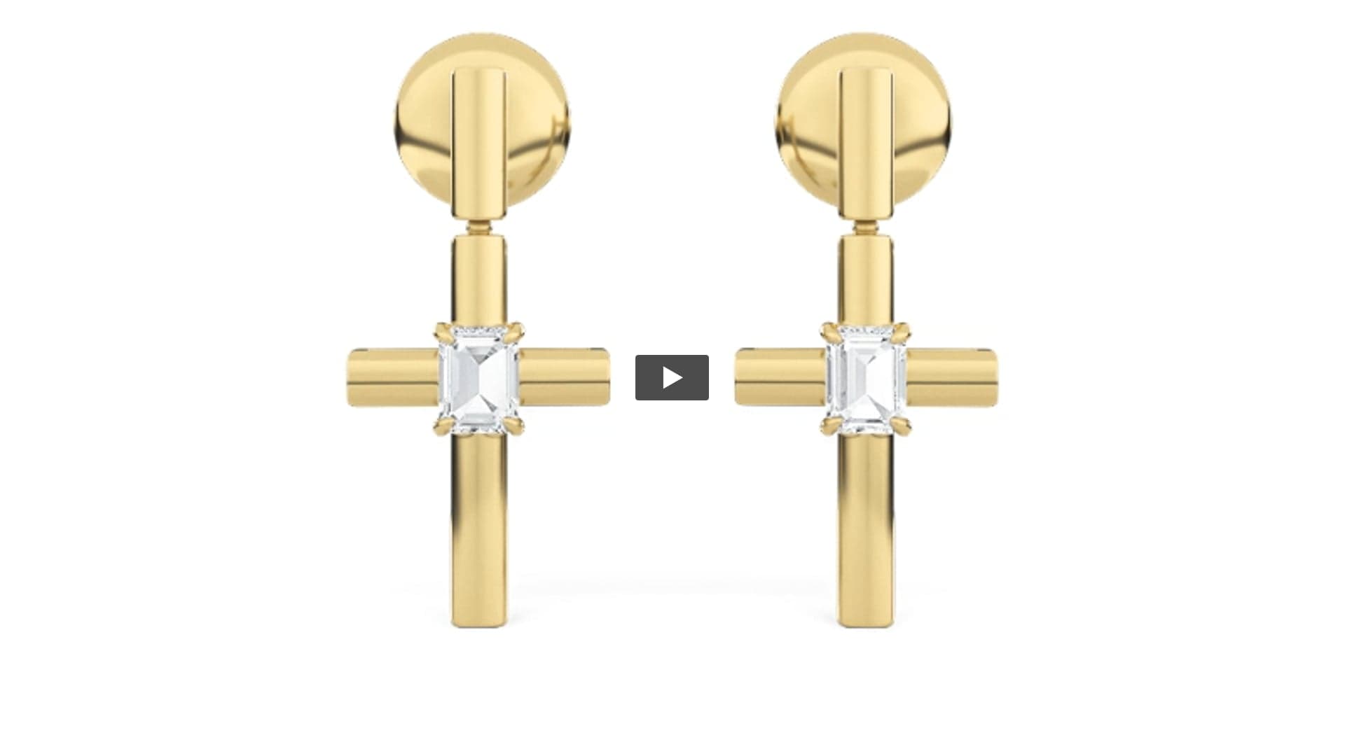 Emerald Lab Diamond Cross Earrings product-video preview
