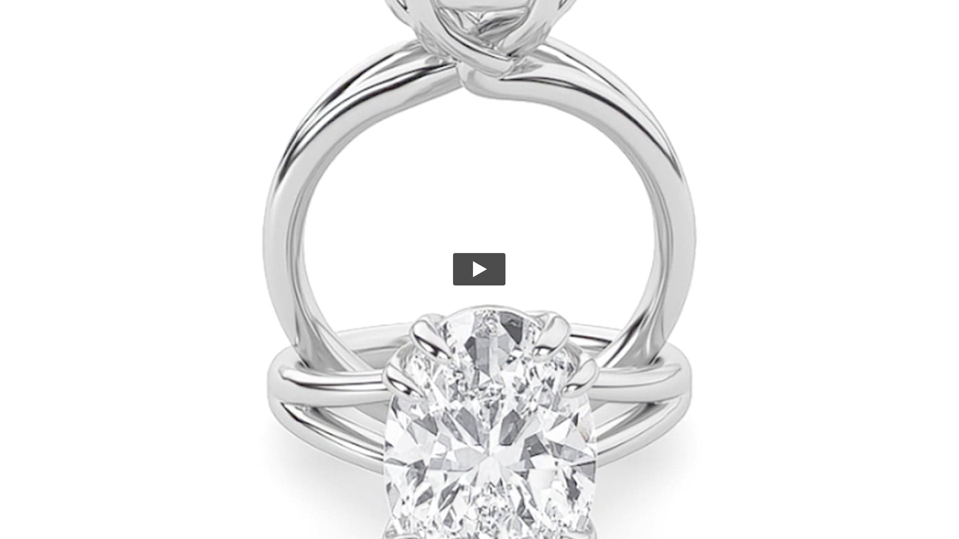 Oval Lab Diamond Bold Split Shank Solitaire Engagement Ring product-video preview