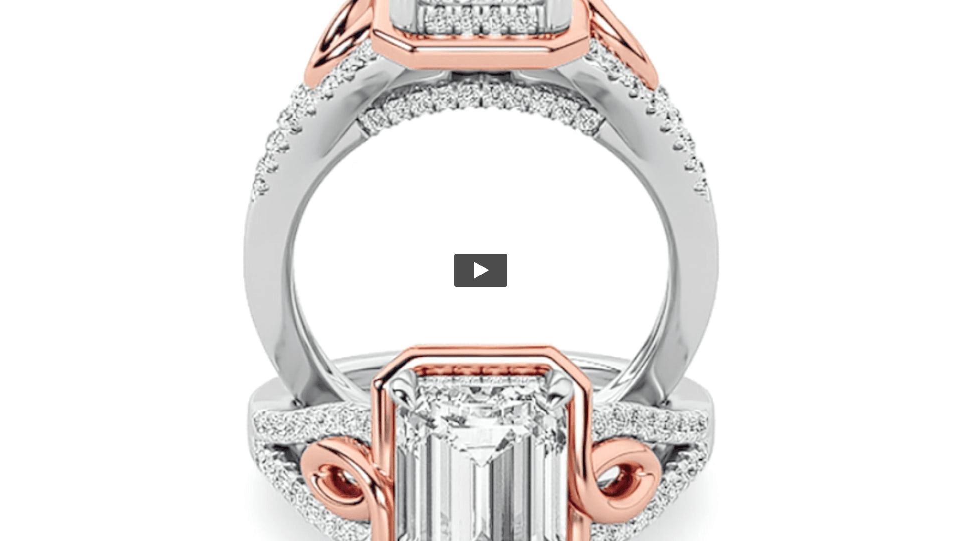 Emerald Lab Diamond Bold Accented Two-Tone Engagement Ring product-video preview