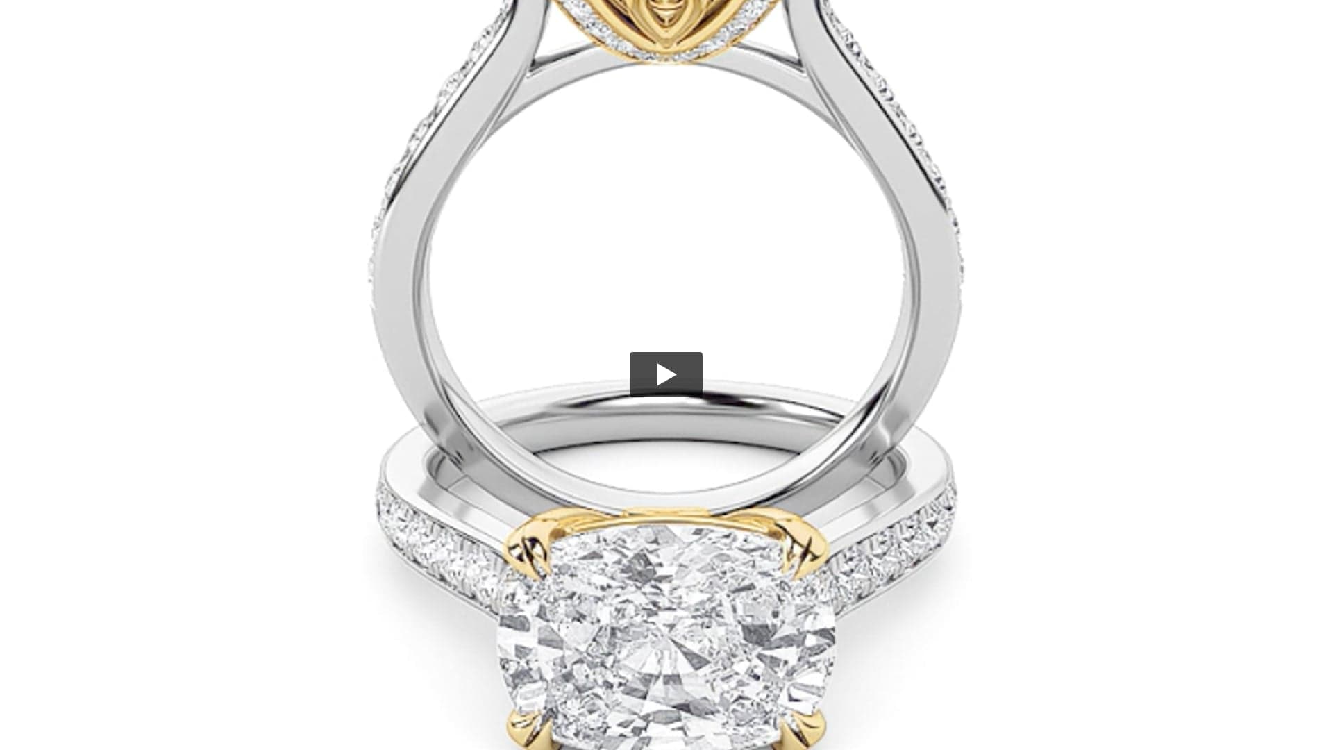 Elongated Cushion Lab Diamond Bold Accented East–West Set Engagement Ring product-video preview