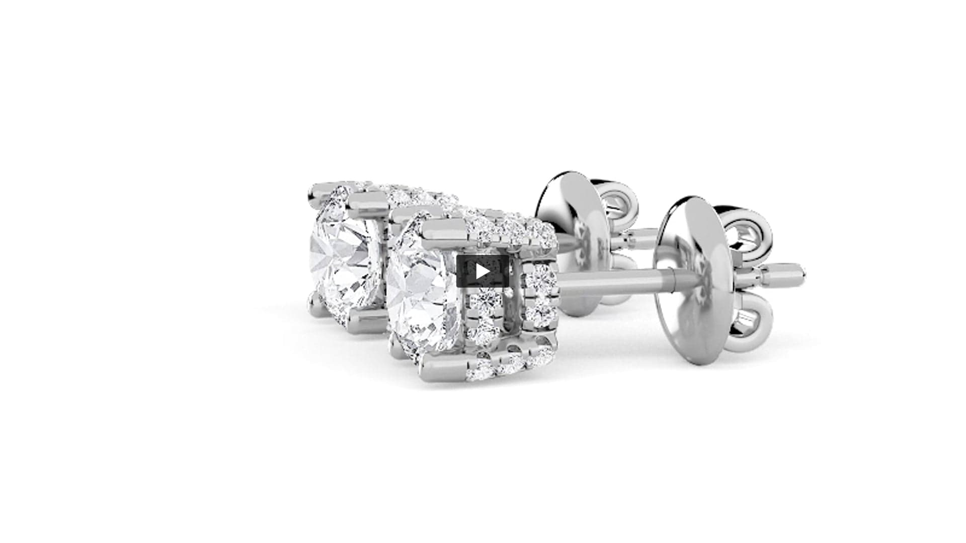 Round Lab Diamond Stud Earrings · Design 1660 product-video preview