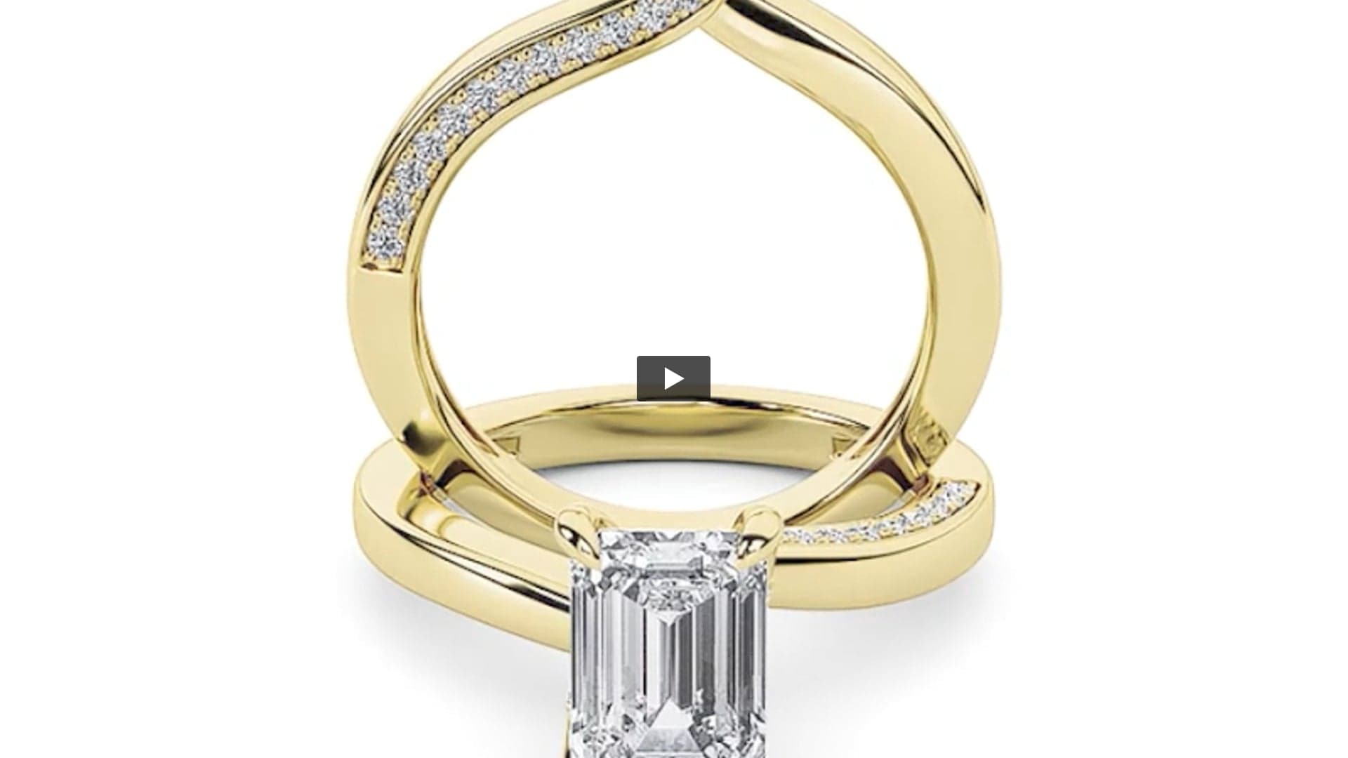 Emerald Lab Diamond Accented Engagement Ring product-video preview