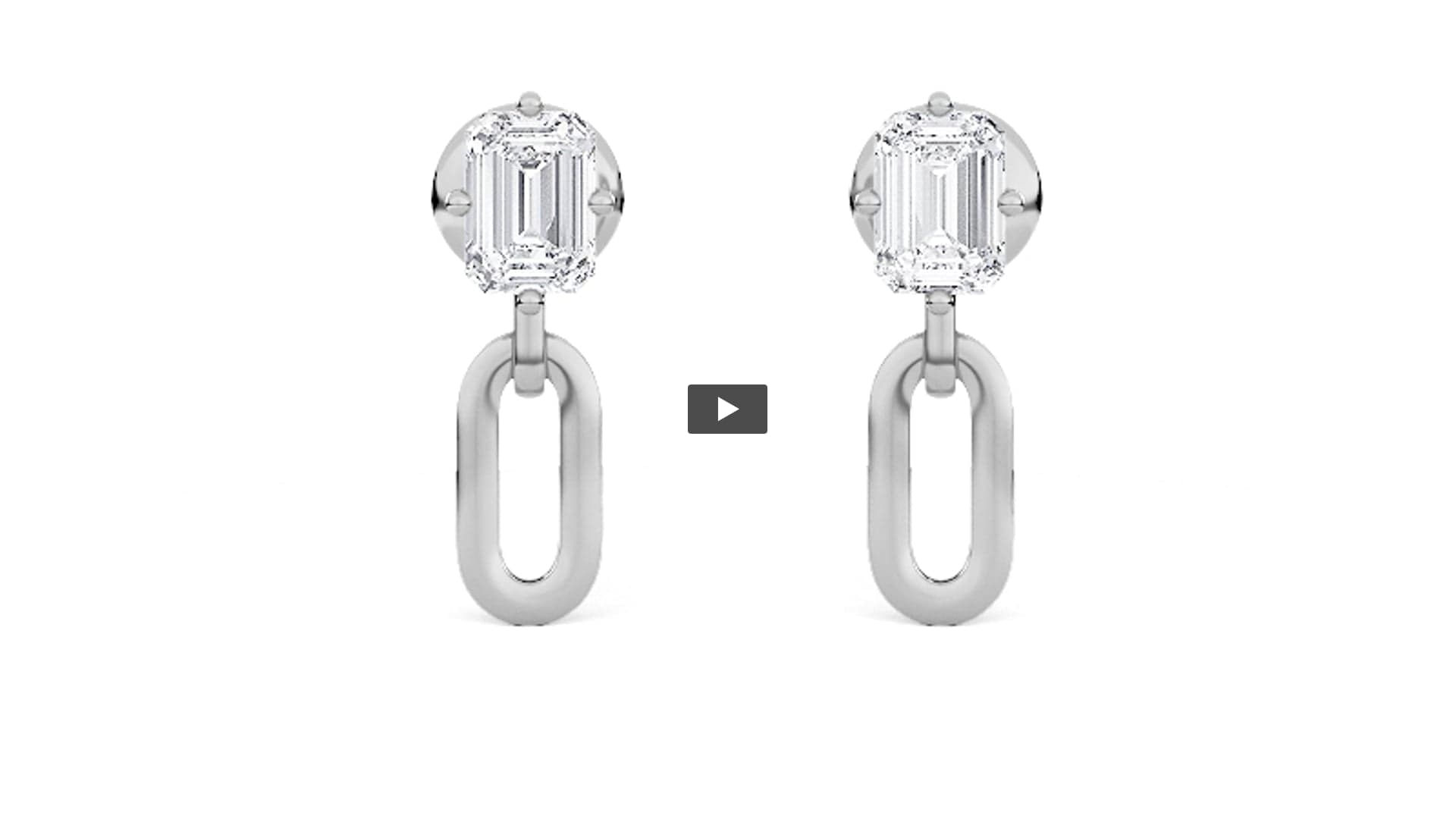 Emerald Lab Diamond Paperclip Dangle Earrings · Design 1707 product-video preview