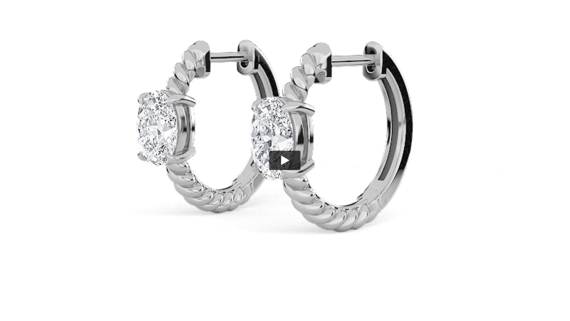 Oval Lab Diamond Hoop Earrings product-video preview