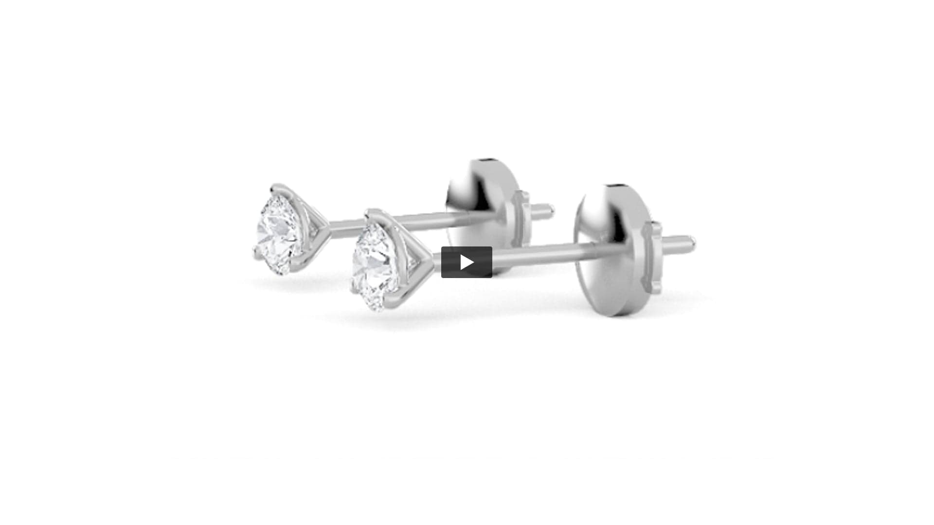 Round Lab Diamond Three Prong Martini Stud Earrings product-video preview