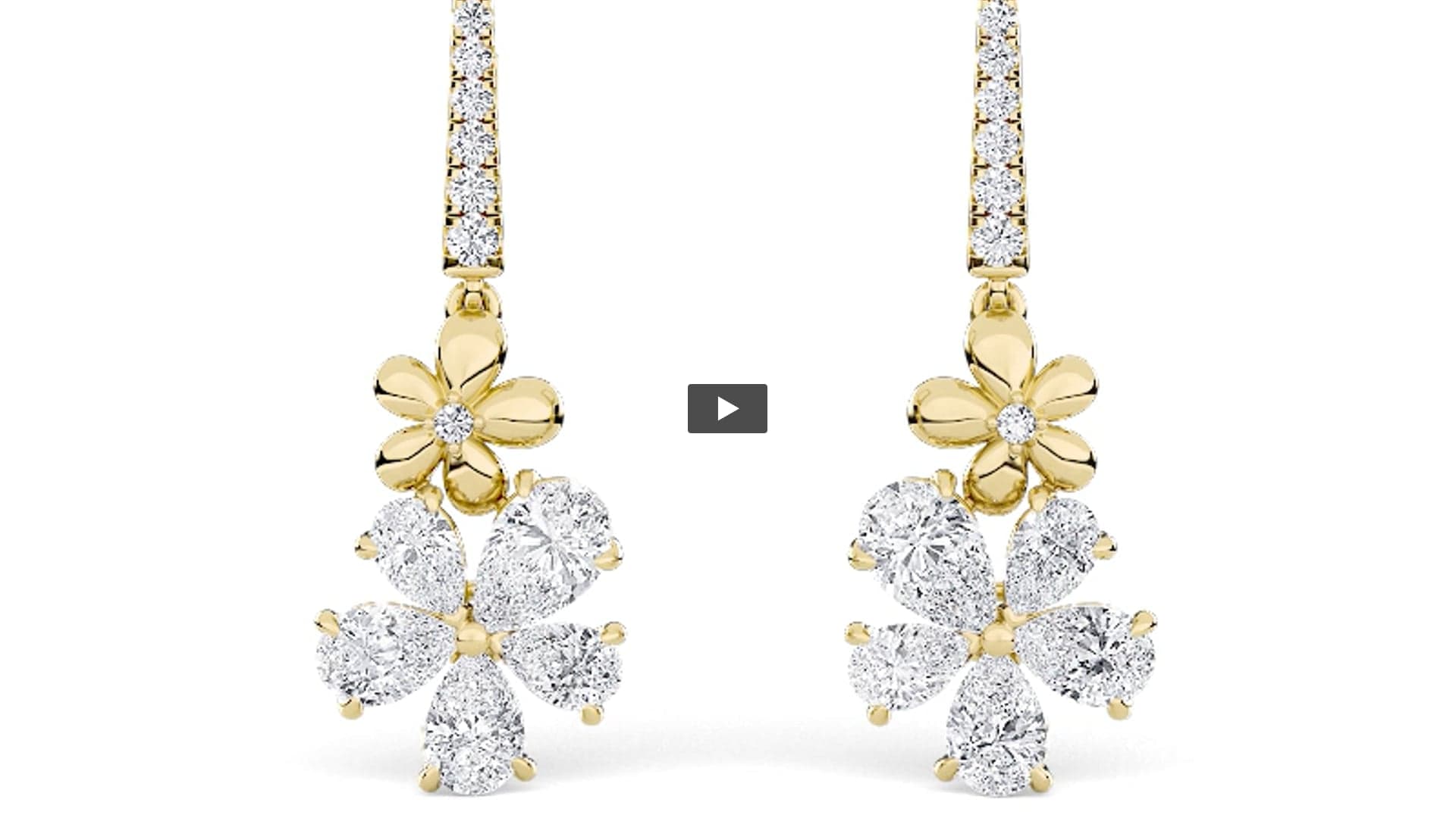 Pear Lab Diamond Fancy Flower Earrings · Design 1793 product-video preview