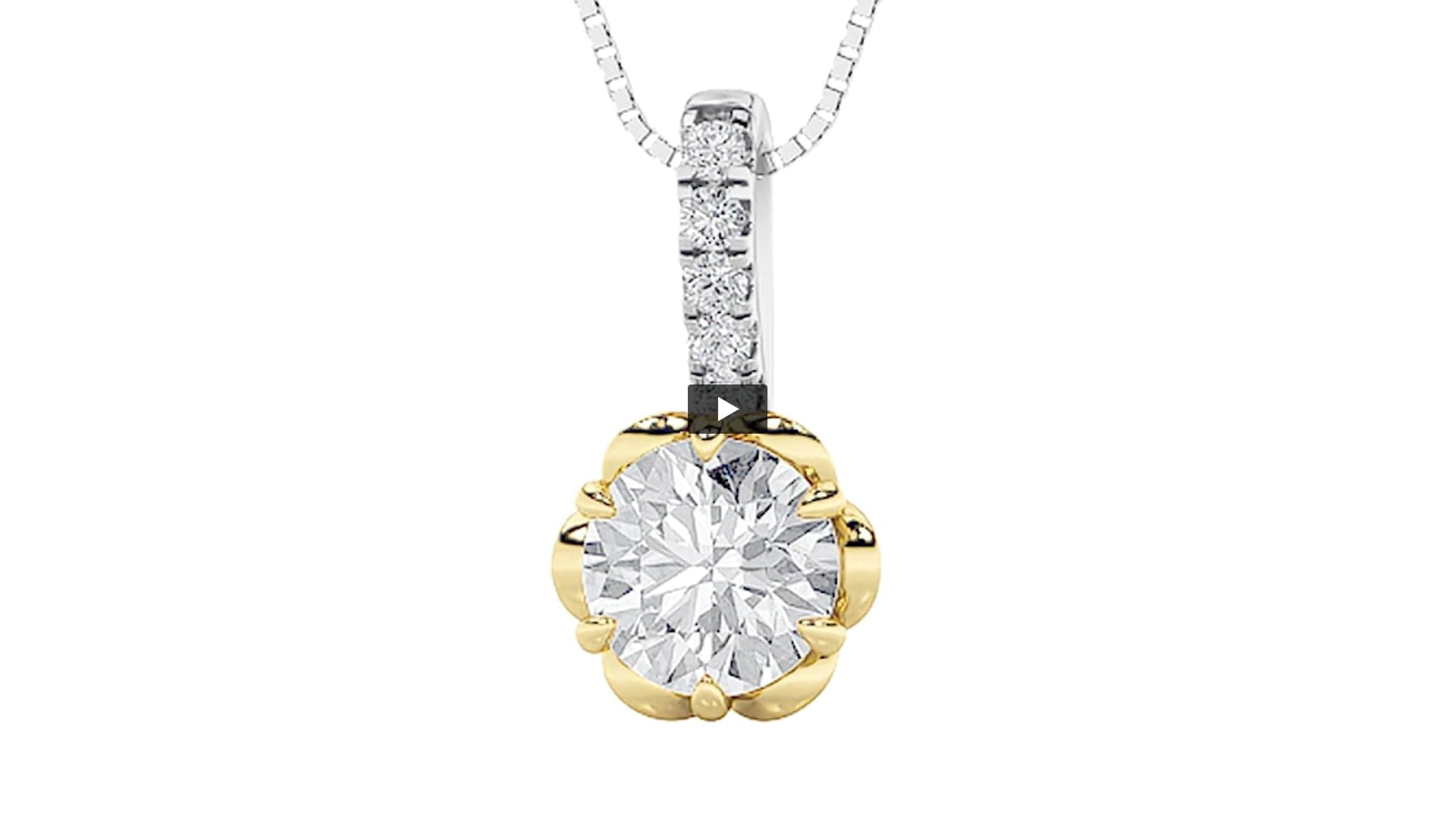 Round Lab Diamond TwoTone Pendant product-video preview