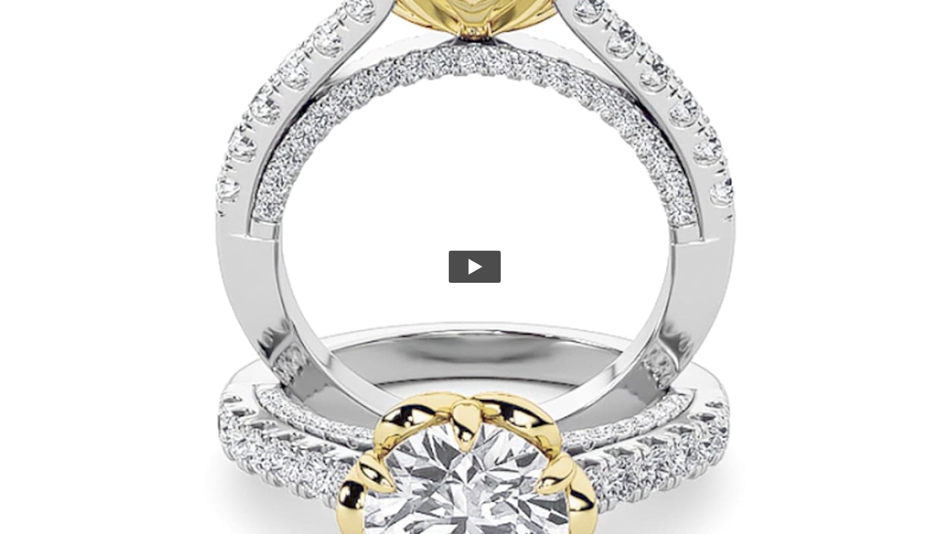 Round Lab Diamond TwoTone Solitaire Engagement Ring product-video preview