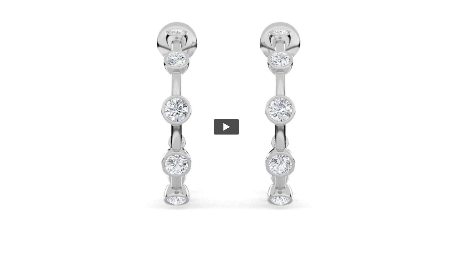Round Lab Diamond Bezelset Bubble Earrings product-video preview