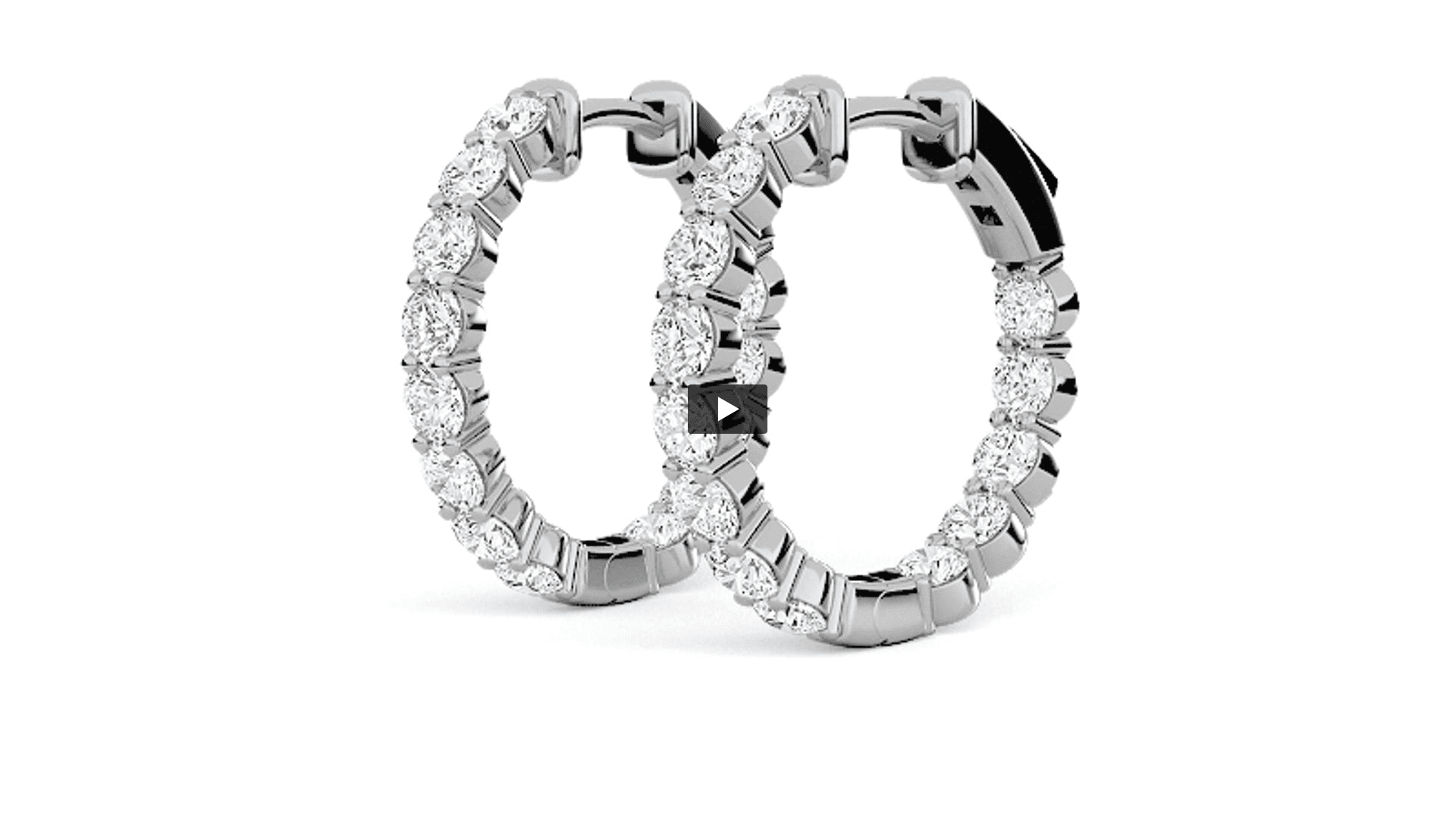 Round Lab Diamond Inside Out Hoop Earrings · Design 1916 product-video preview