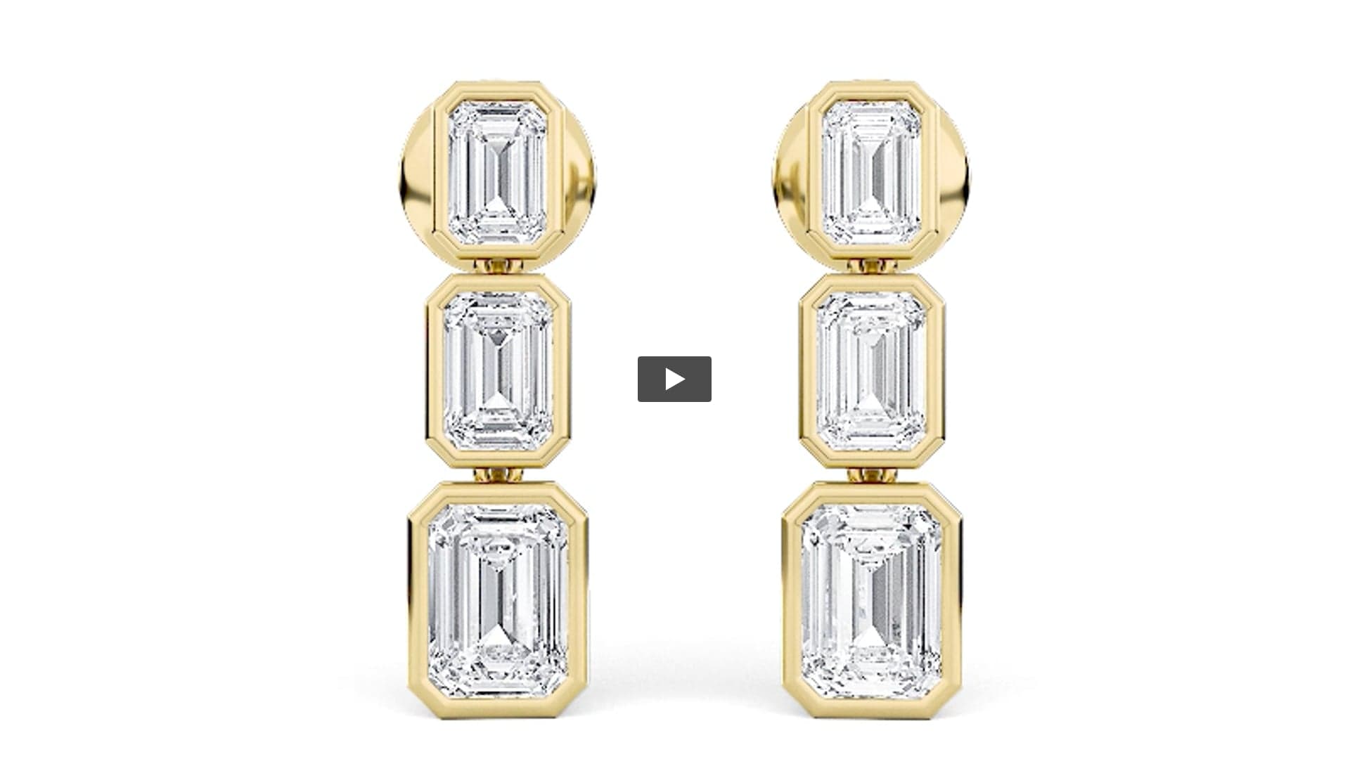 Emerald Lab Diamond Bezel-Set Earrings product-video preview