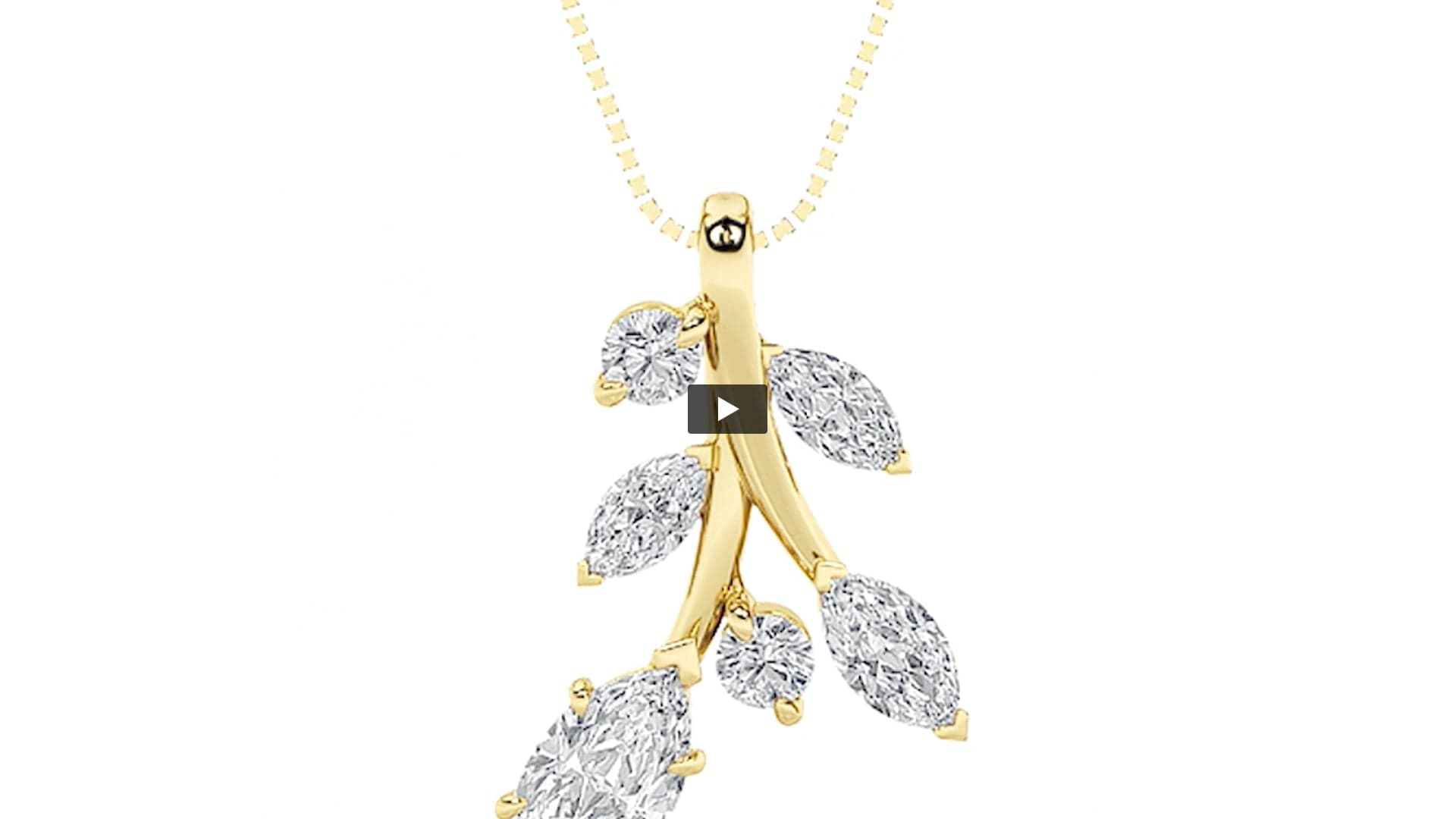 Marquise Lab Diamond Leaf Motif Fashion Pendant · Design 2266 product-video preview