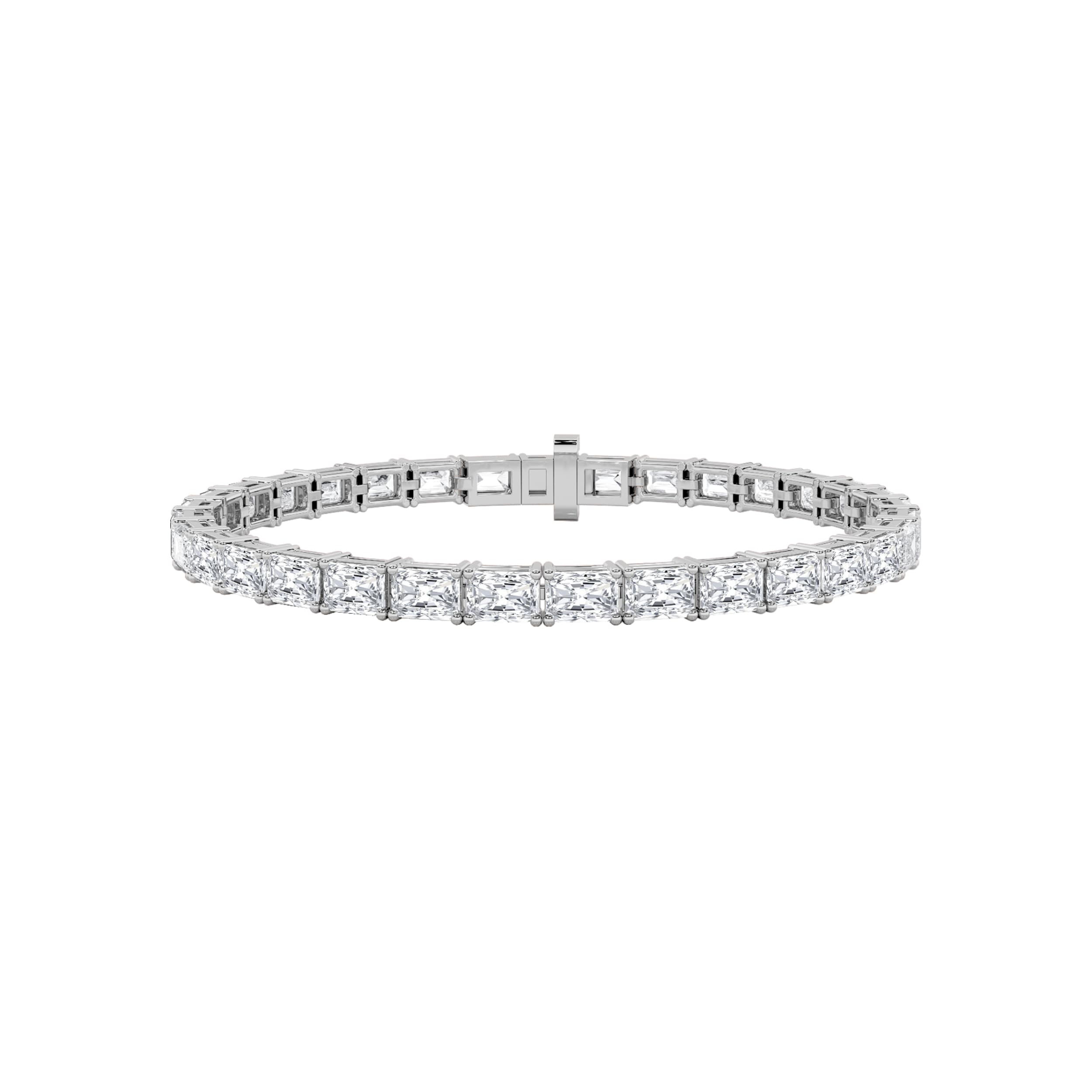 Radiant Lab Diamond Bracelet — 10 ct total weight in 14k white gold · product view 13
