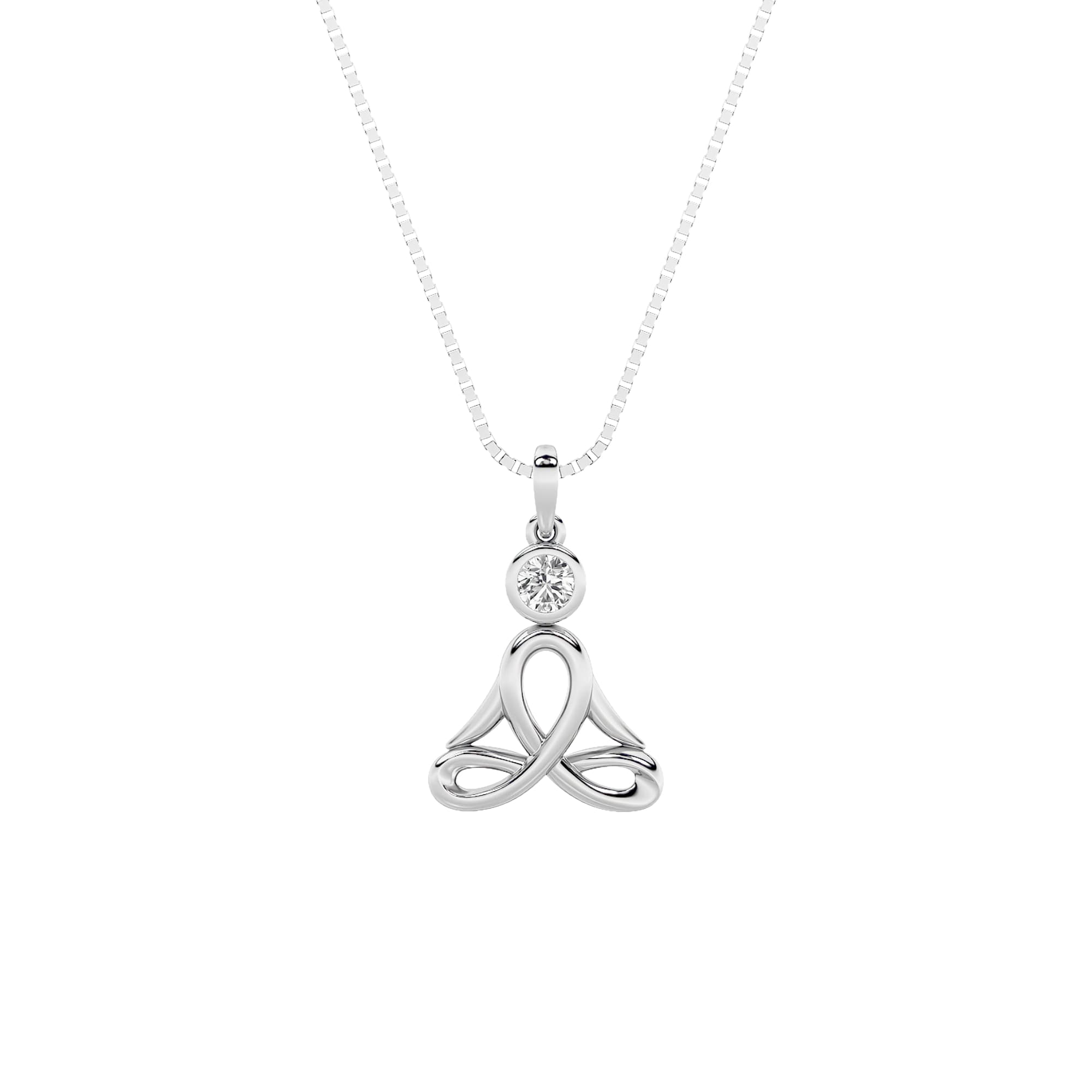 Round Lab Diamond Necklace — 0.2 ct total weight in 14k white gold · product view 1