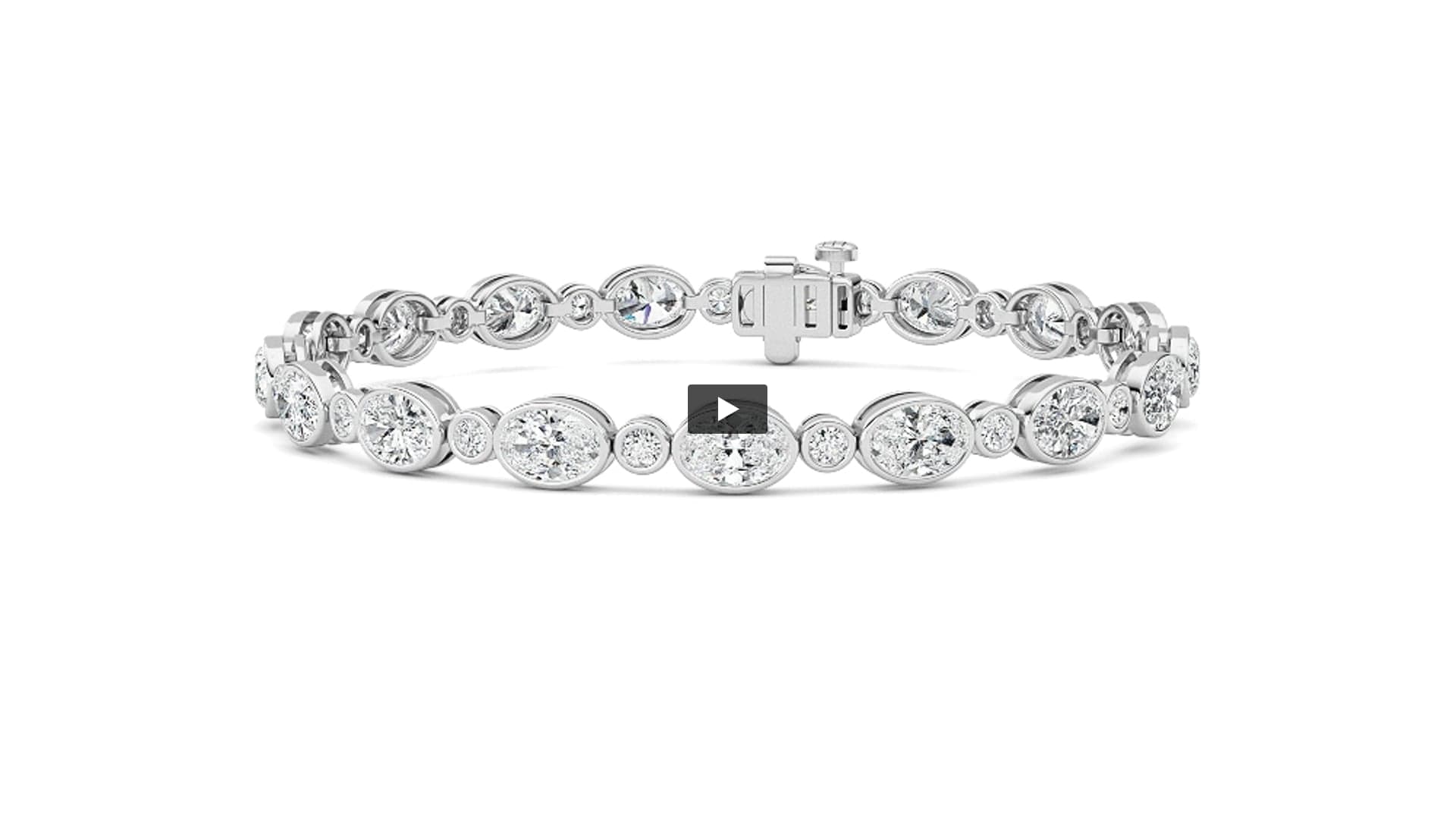 Oval & Round Lab Diamond Bezel Set Bracelet product-video preview