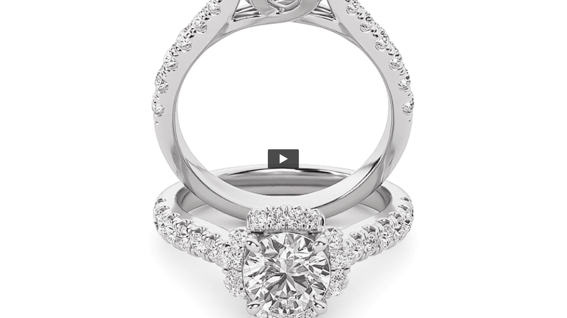 Round Lab Diamond Halo Accented Engagement Ring product-video preview