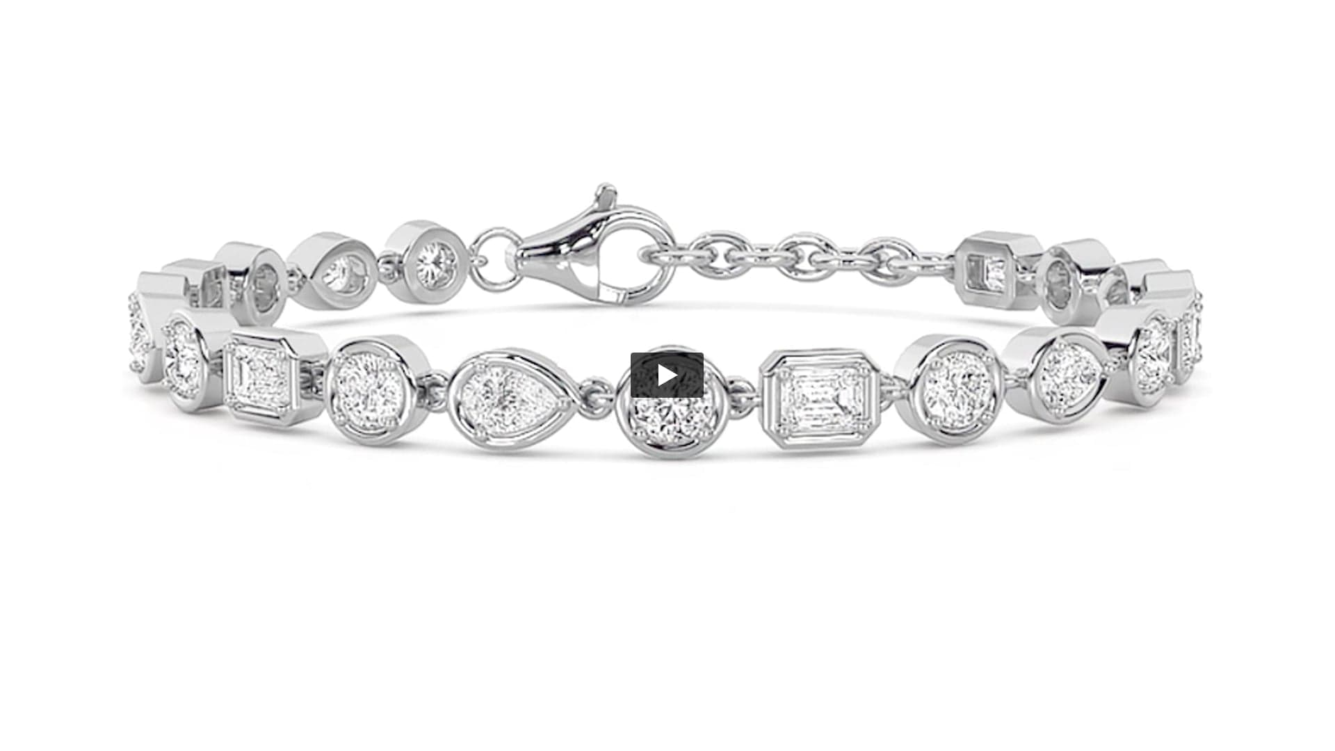 Mixed-Cut Lab Diamond Prong-Set Bracelet · Design 0371 product-video preview