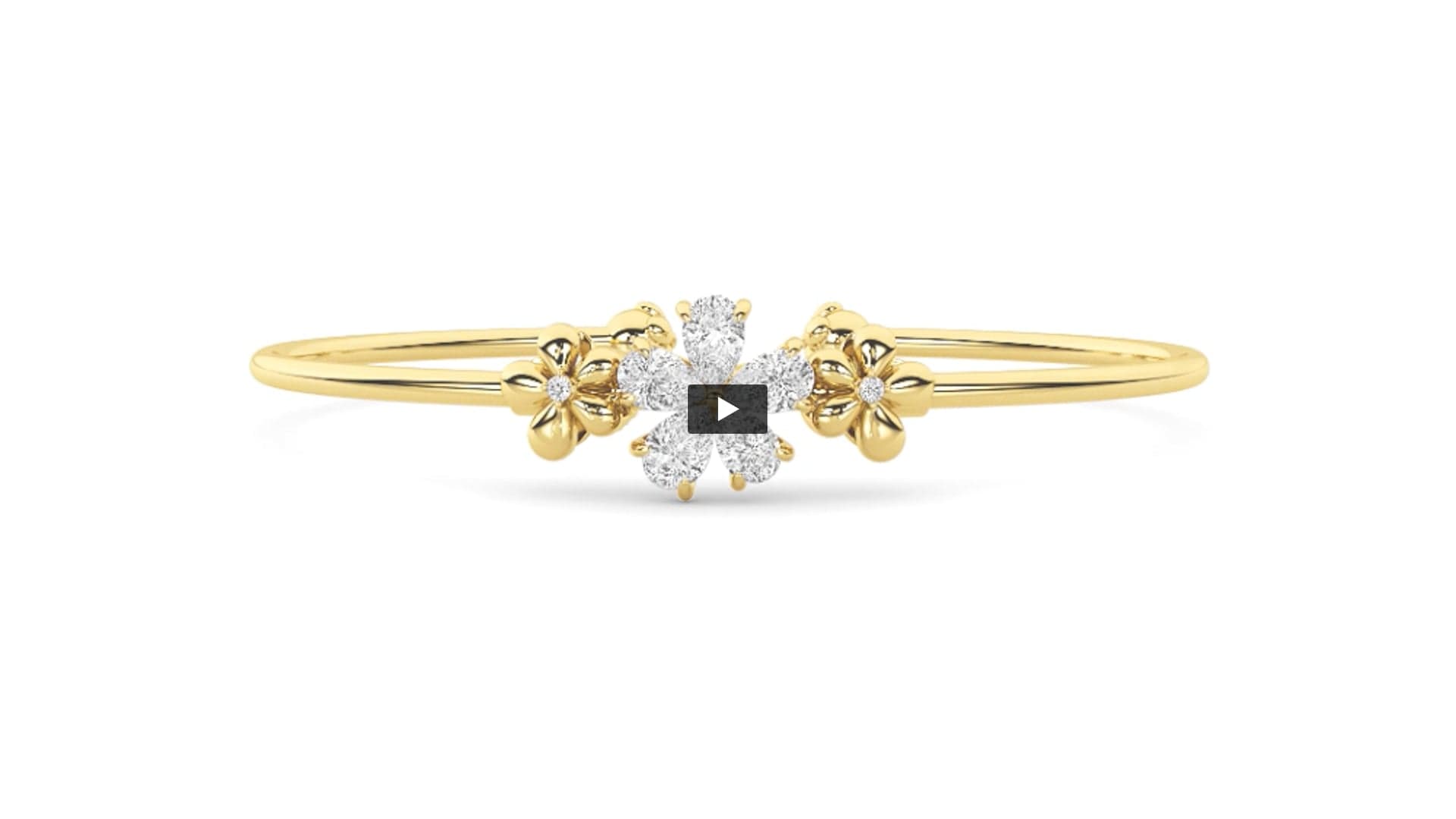 Pear Lab Diamond Fancy Flower Bangle Bracelet product-video preview