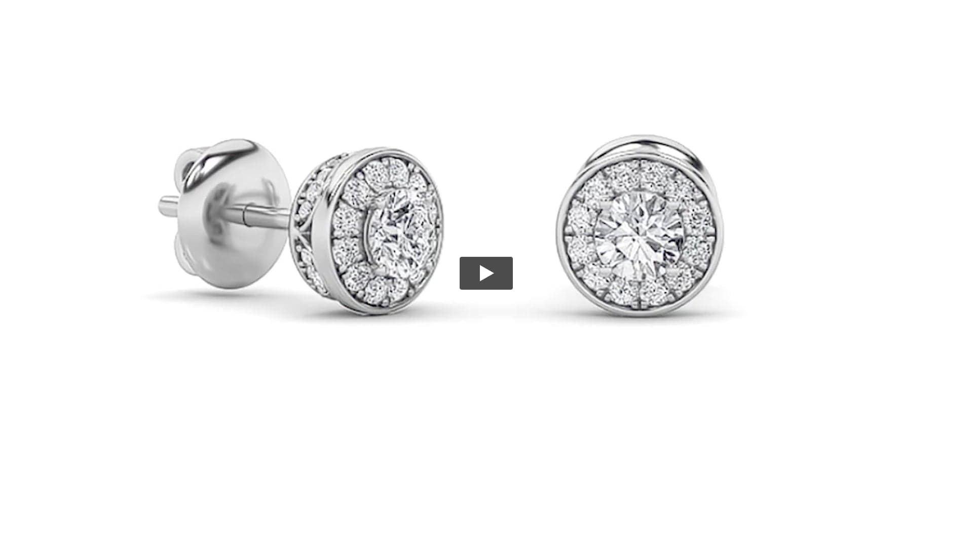 Round Lab Diamond Halo Stud Earrings · Design 0054 product-video preview