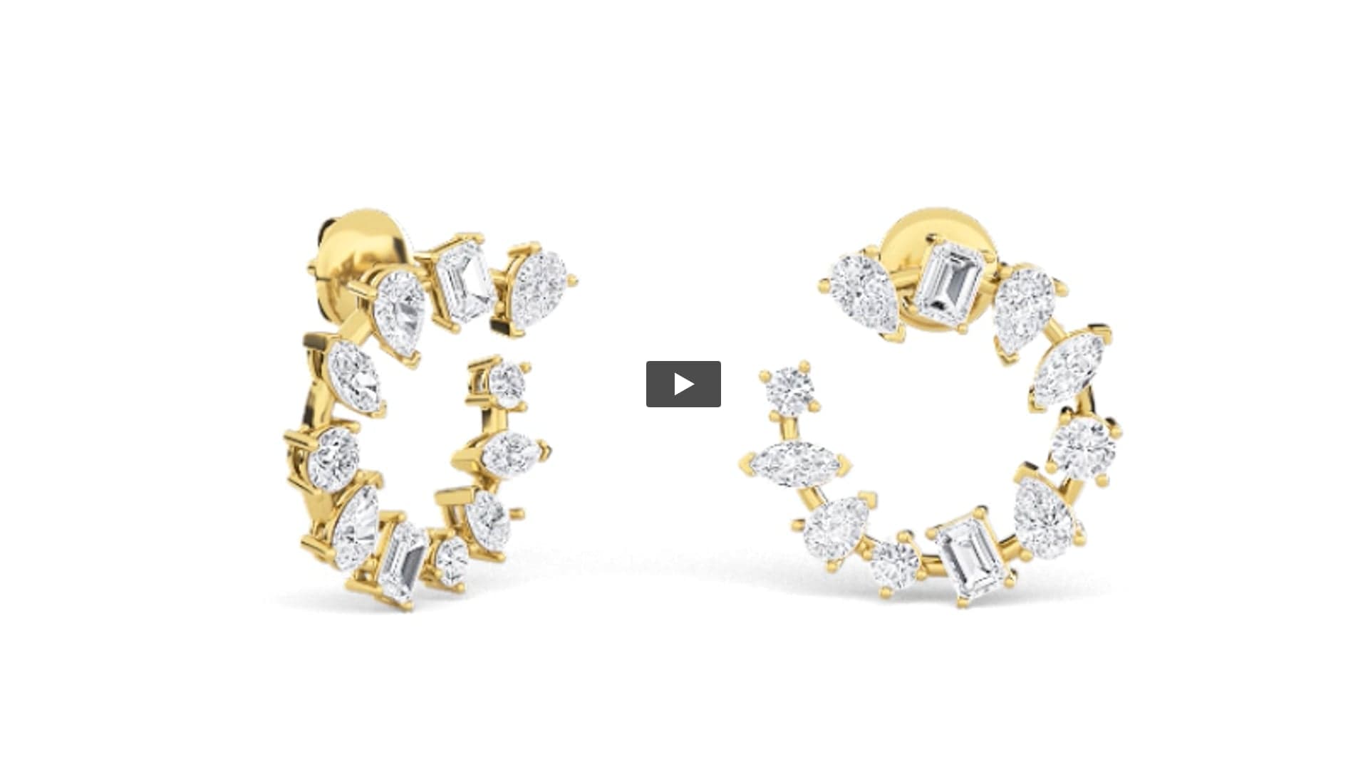 Mixed-Cut Lab Diamond Fancy Circle Earrings product-video preview