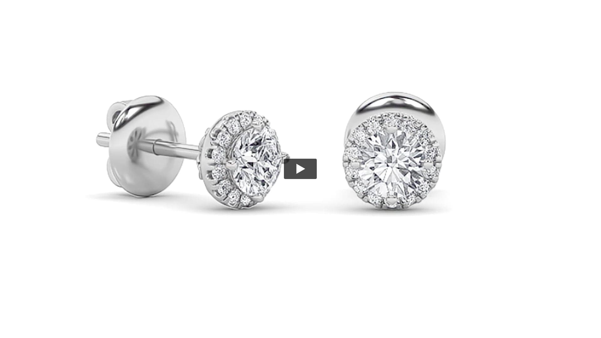 Round Lab Diamond Halo Stud Earrings · Design 0151 product-video preview