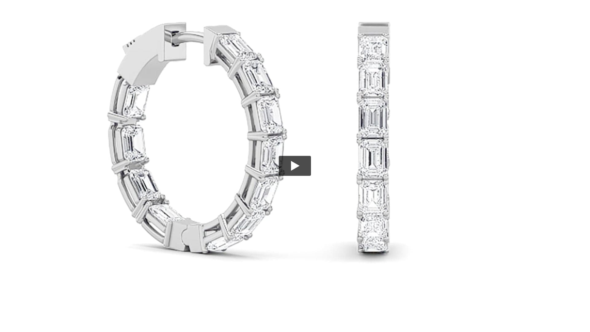 Emerald Lab Diamond Inside Out Hoop Earrings · Design 0175 product-video preview