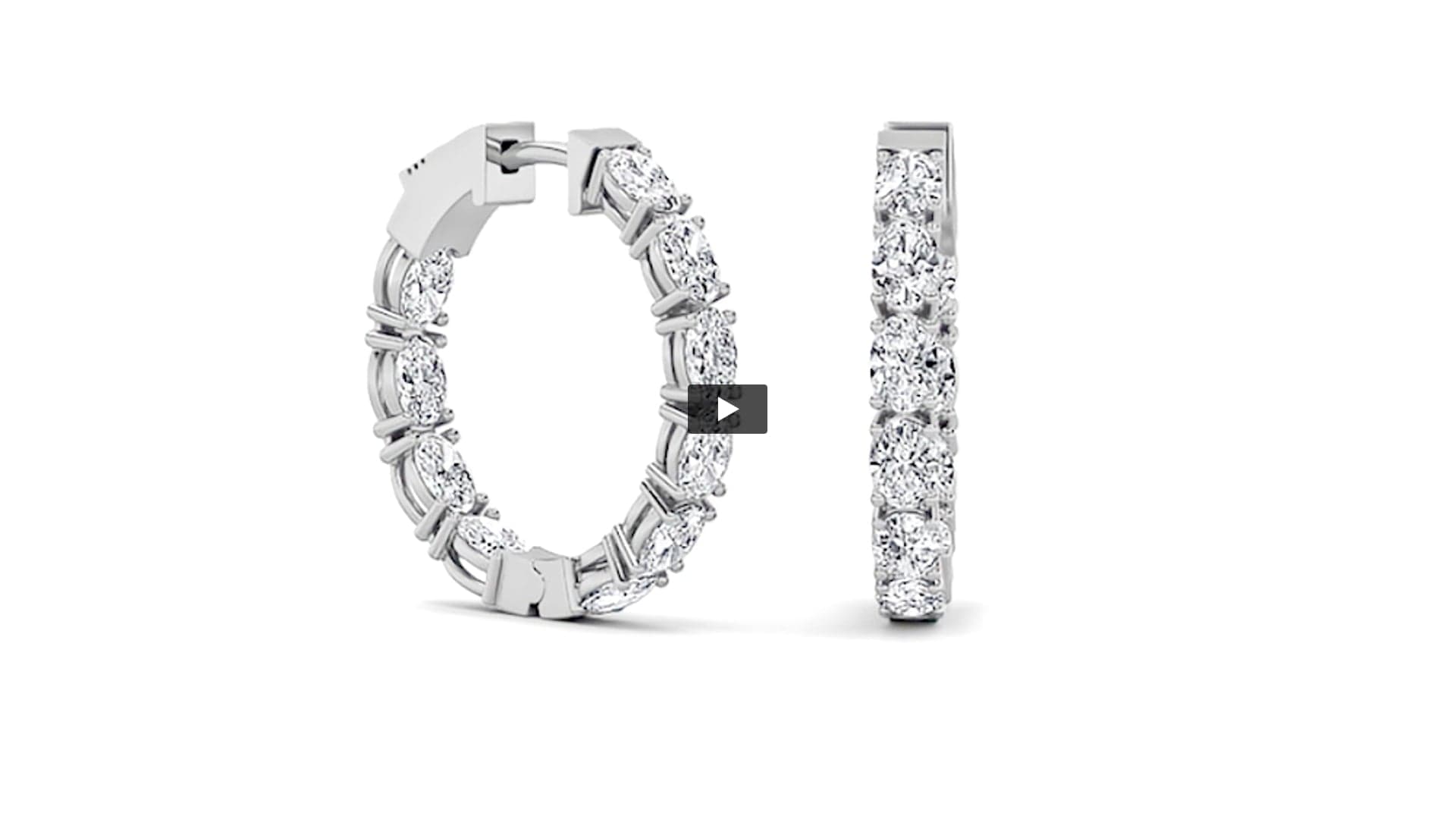 Oval Lab Diamond InsideOut Hoop Earrings · Design 0176 product-video preview