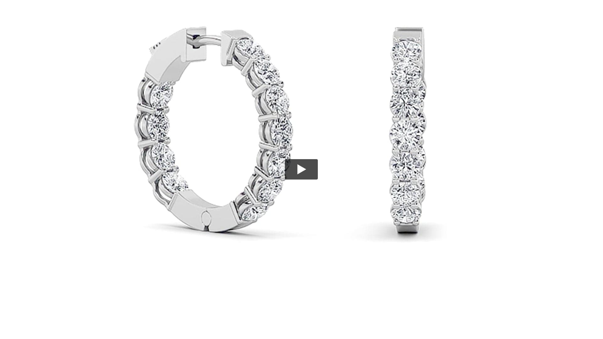 Round Lab Diamond Inside Out Hoop Earrings · Design 0177 product-video preview