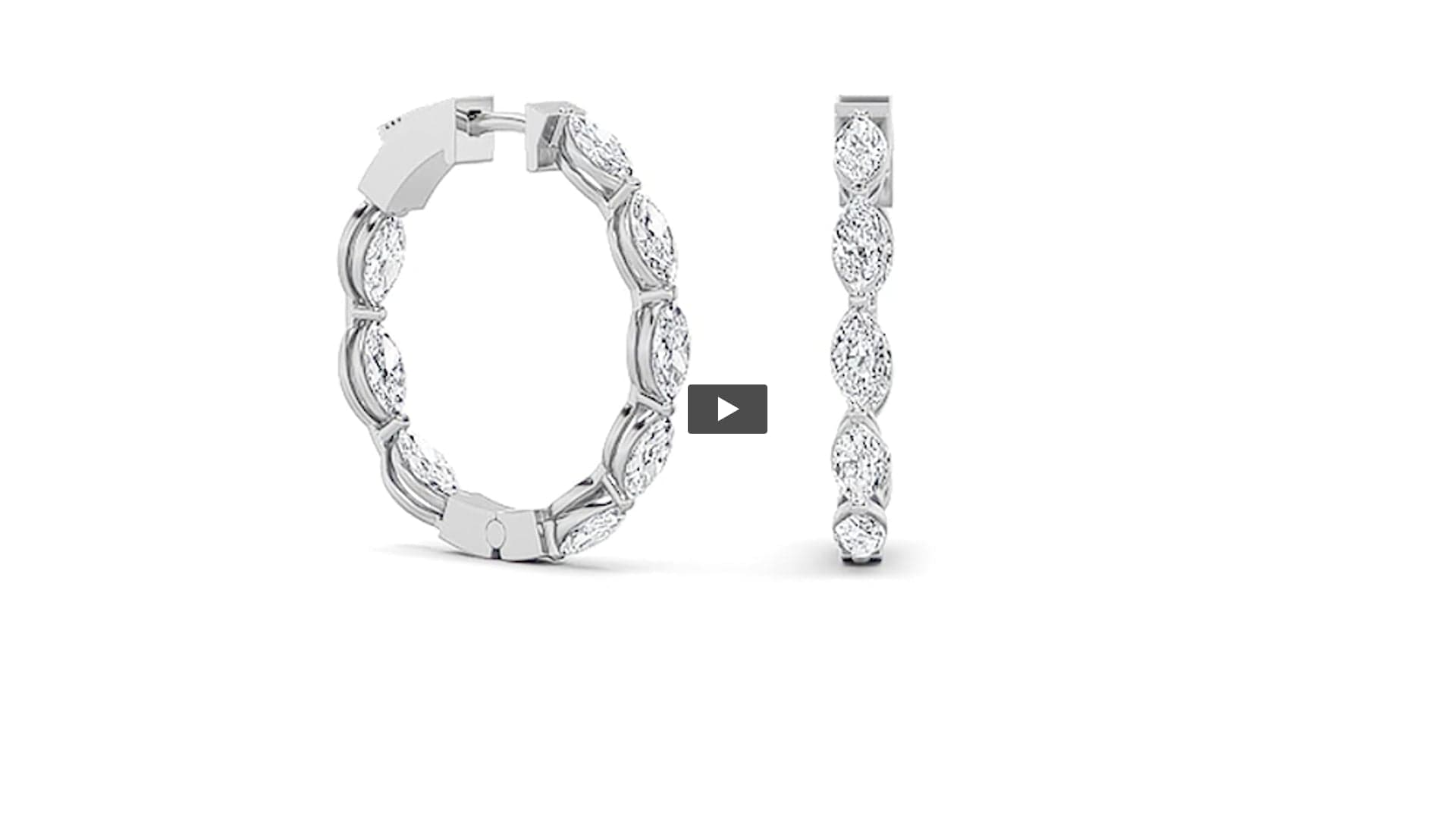 Marquise Lab Diamond Inside Out Hoop Earrings product-video preview