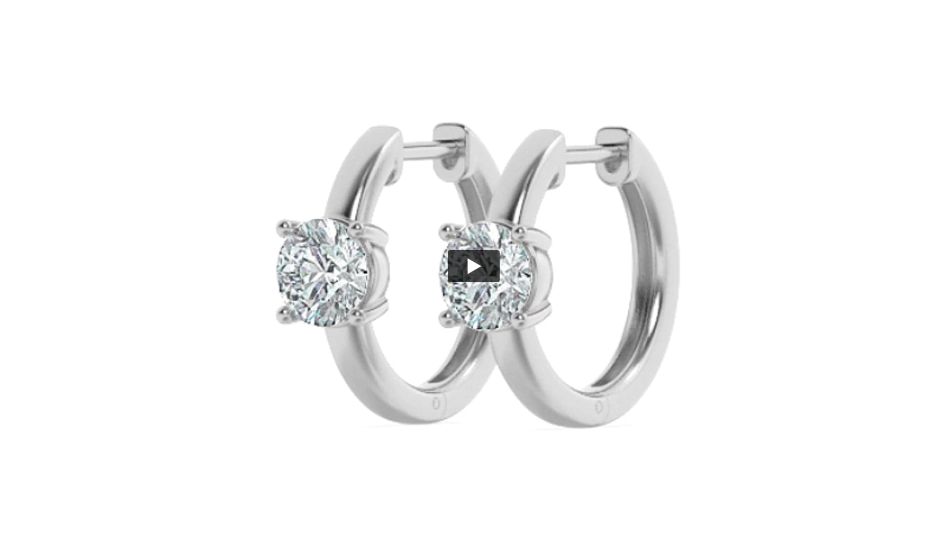 Round Lab Diamond Solitaire Huggie Earrings product-video preview