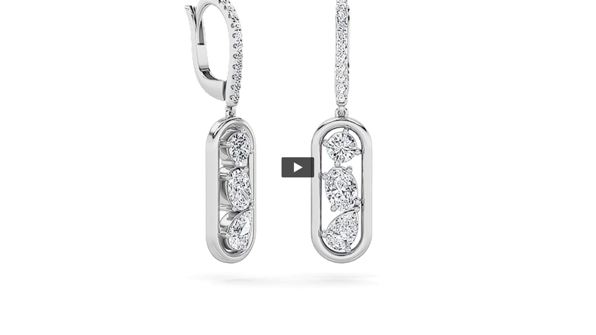 Mixed Lab Diamond Paperclip Dangle Earrings product-video preview