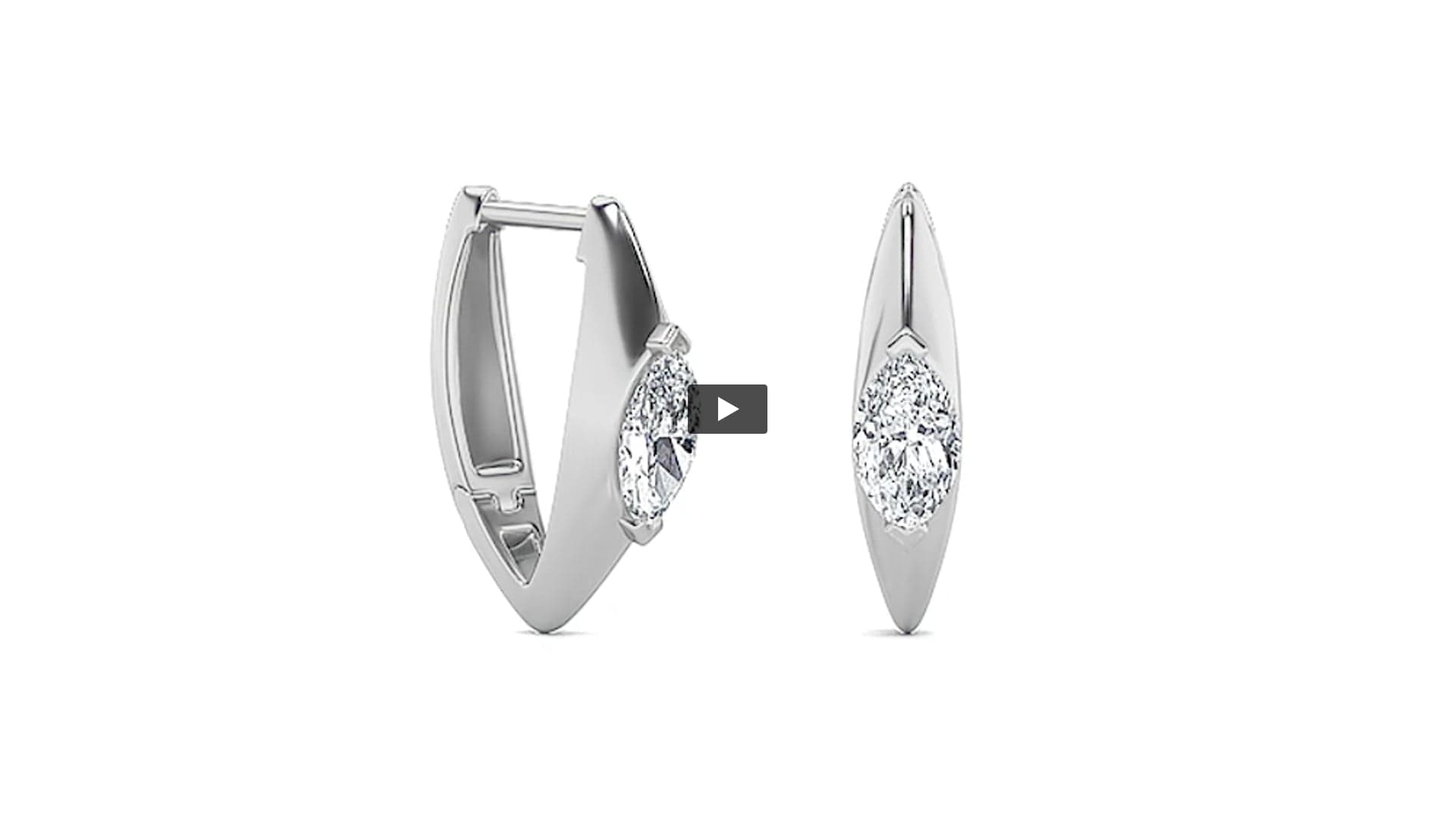 Marquise Lab Diamond Solitaire Huggie Earrings product-video preview