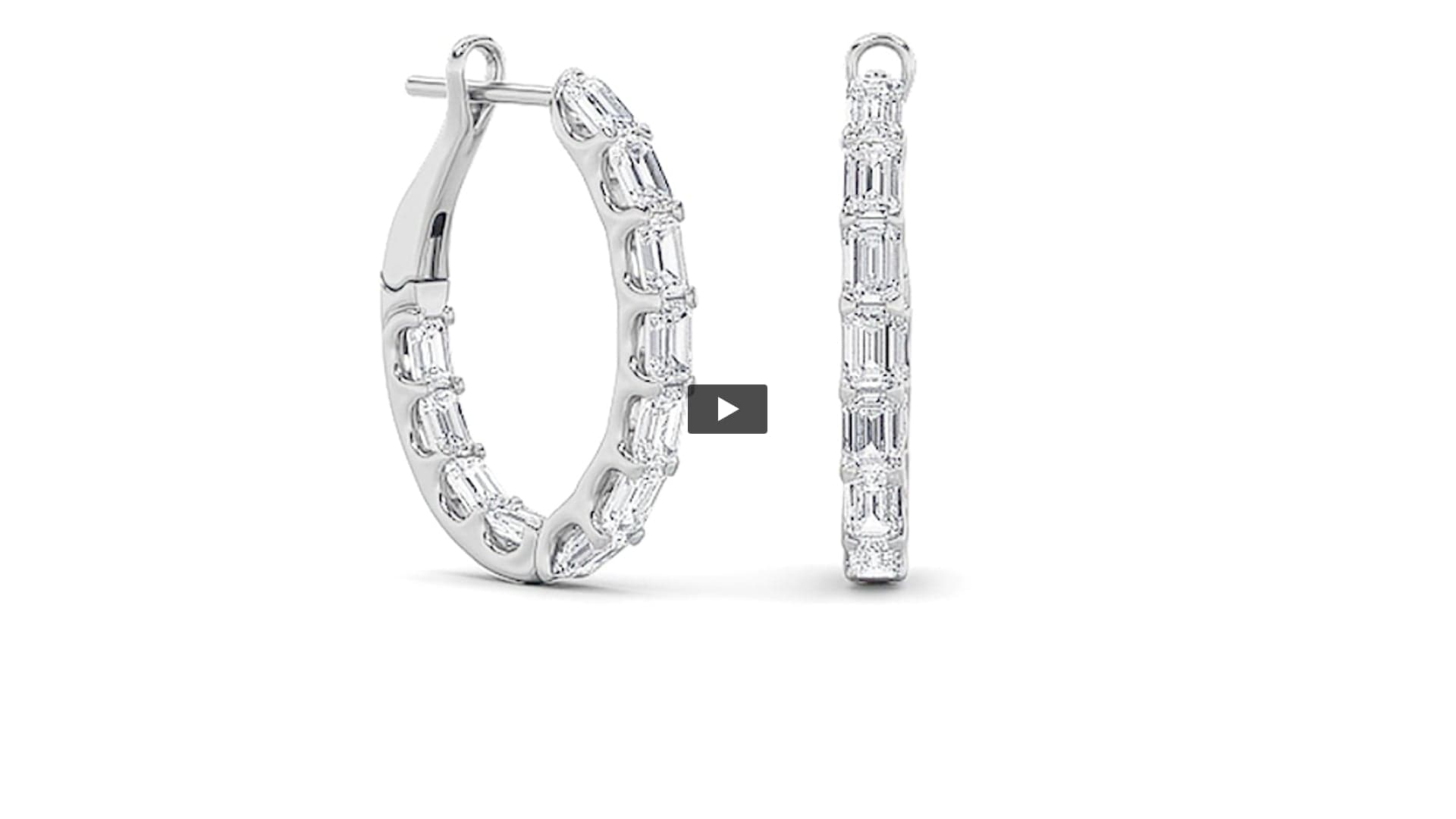 Emerald Lab Diamond Inside Out Hoop Earrings · Design 0227 product-video preview