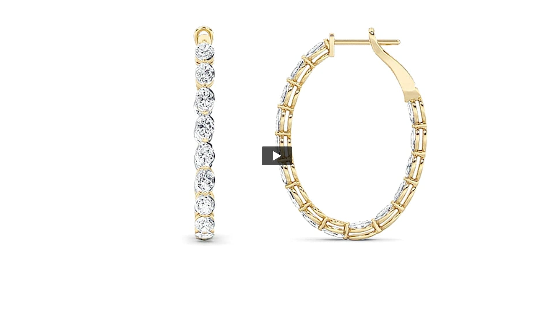 Oval Lab Diamond InsideOut Hoop Earrings · Design 0228 product-video preview