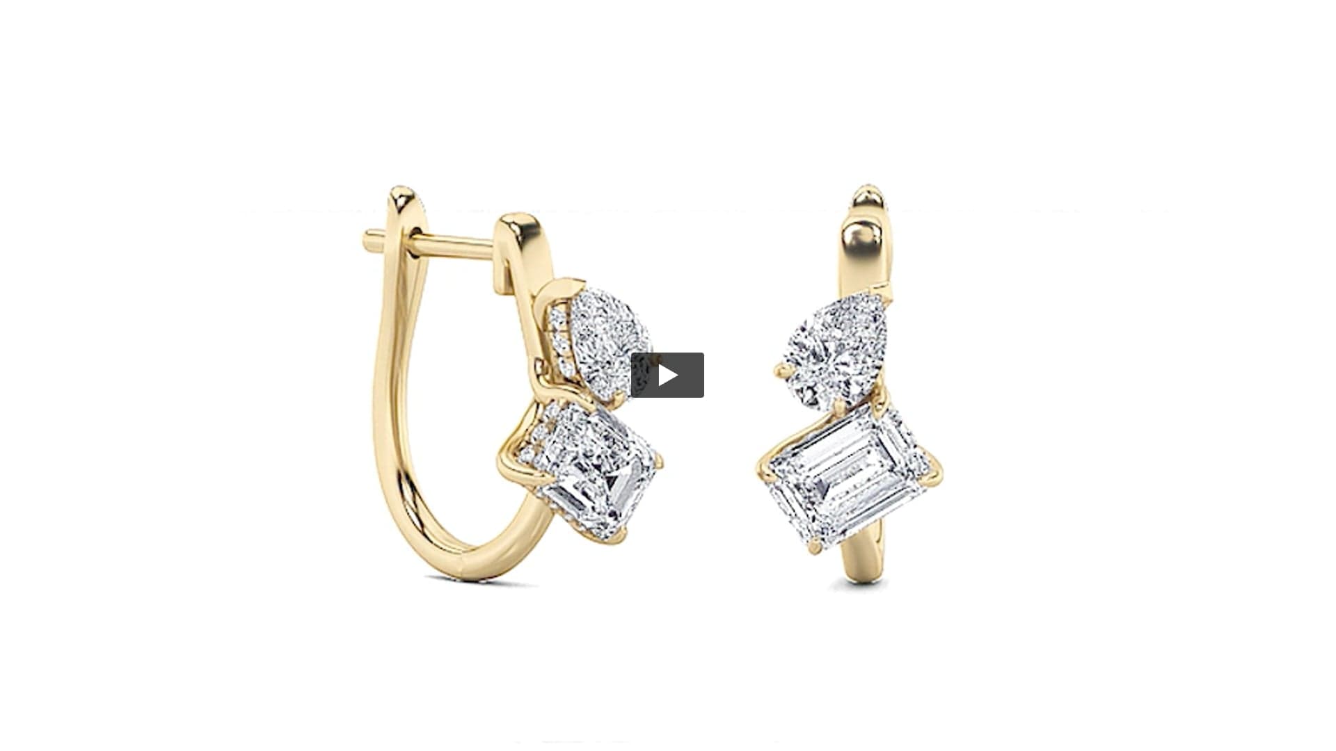 Mixed Lab Diamond Toi et Moi Fashion Earrings product-video preview
